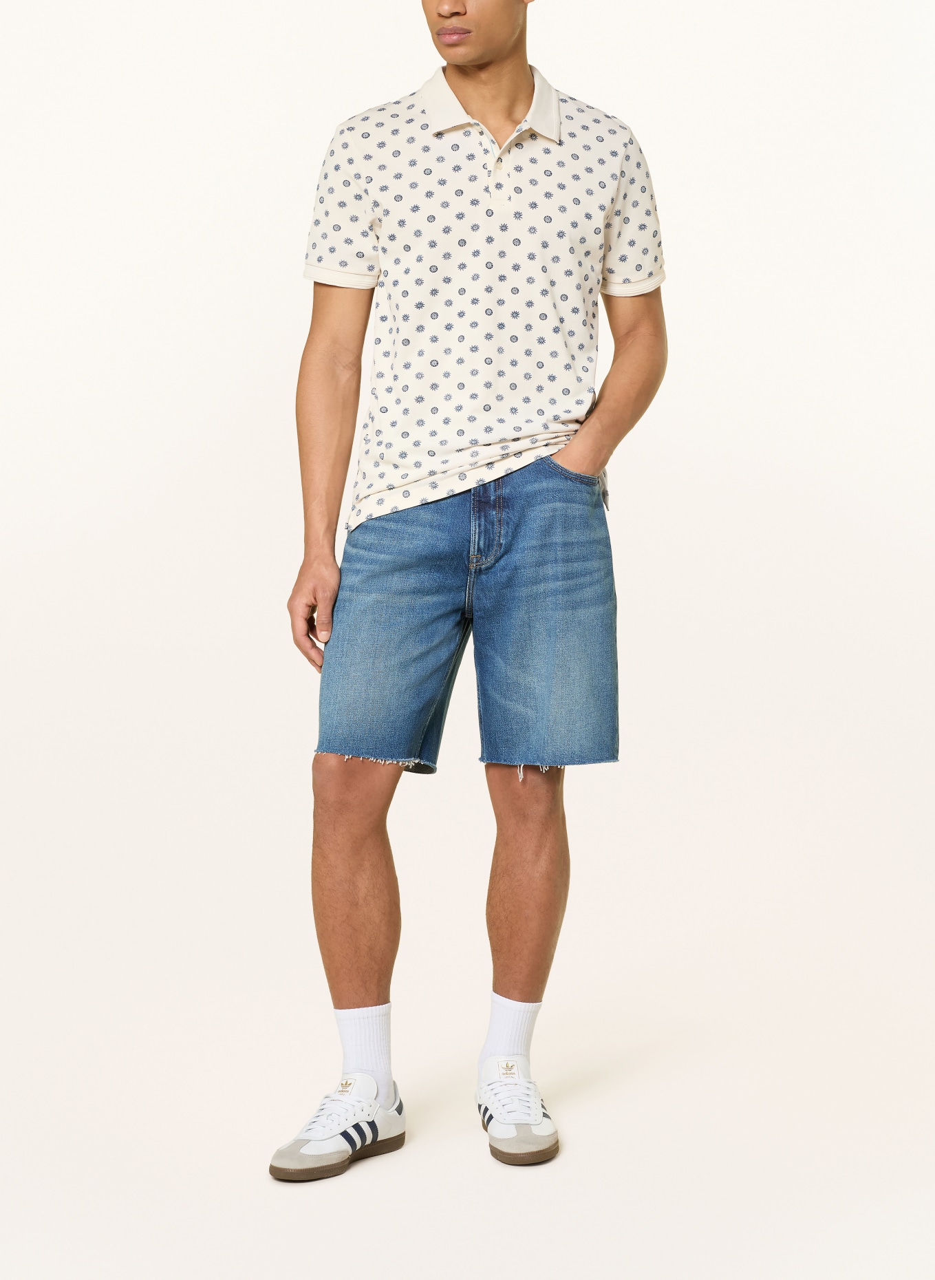 SCOTCH & SODA Piqué-Poloshirt Regular Fit: WEISS / DUNKELBLAU