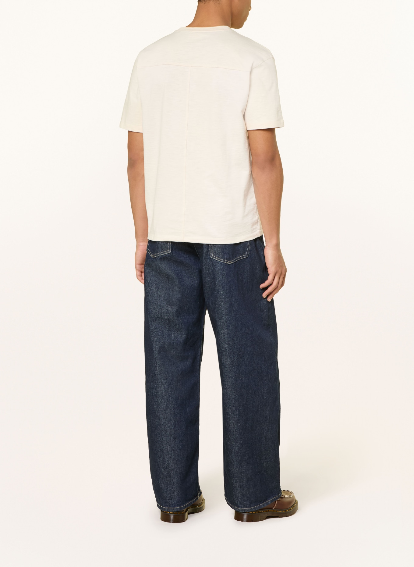 SCOTCH & SODA T-Shirt: CREME / DUNKELBLAU