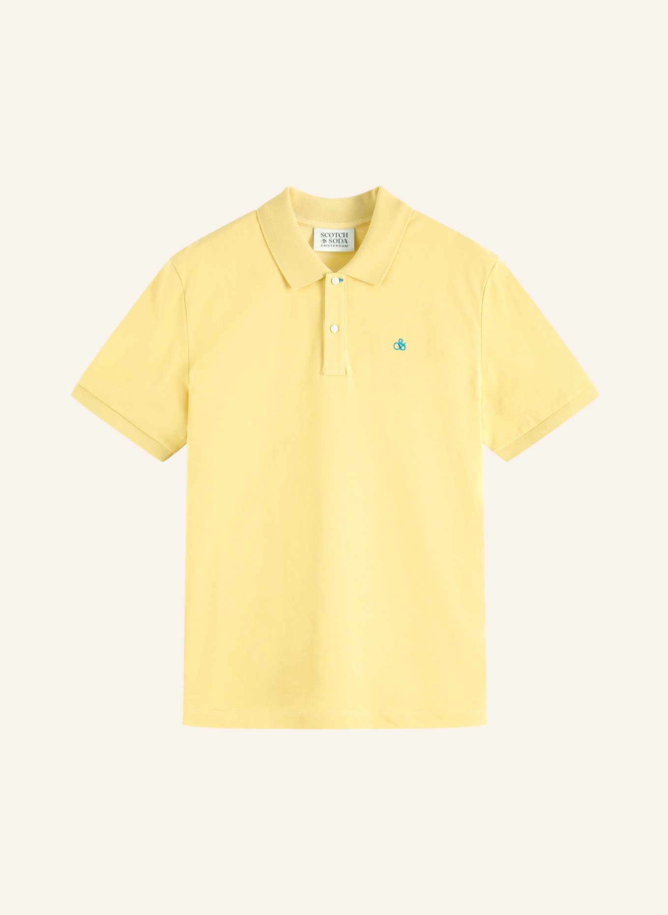SCOTCH & SODA Piqué-Poloshirt: GELB / PETROL