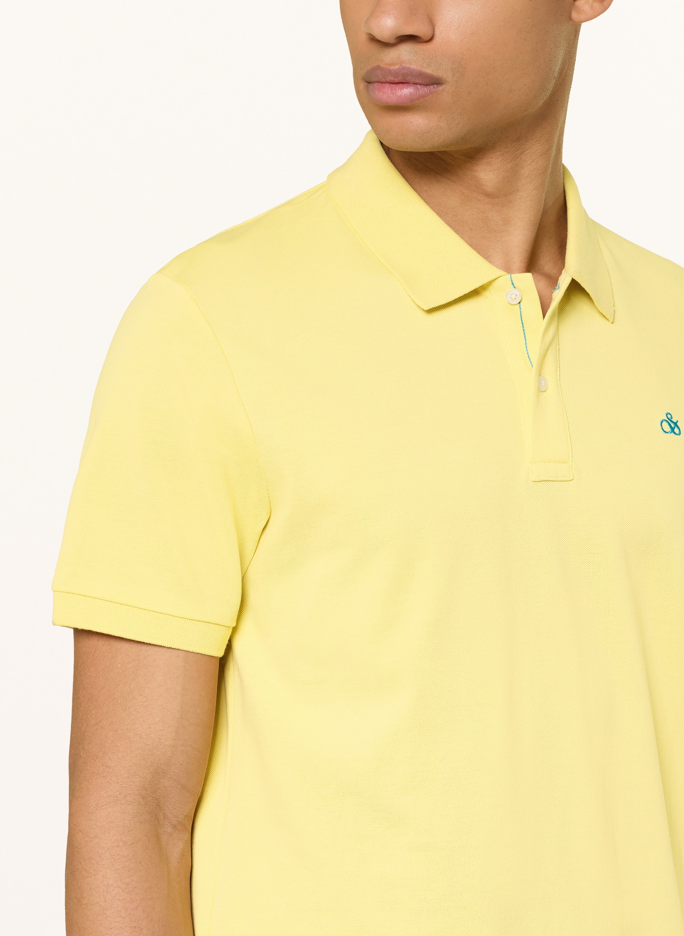 SCOTCH & SODA Piqué-Poloshirt: GELB / PETROL