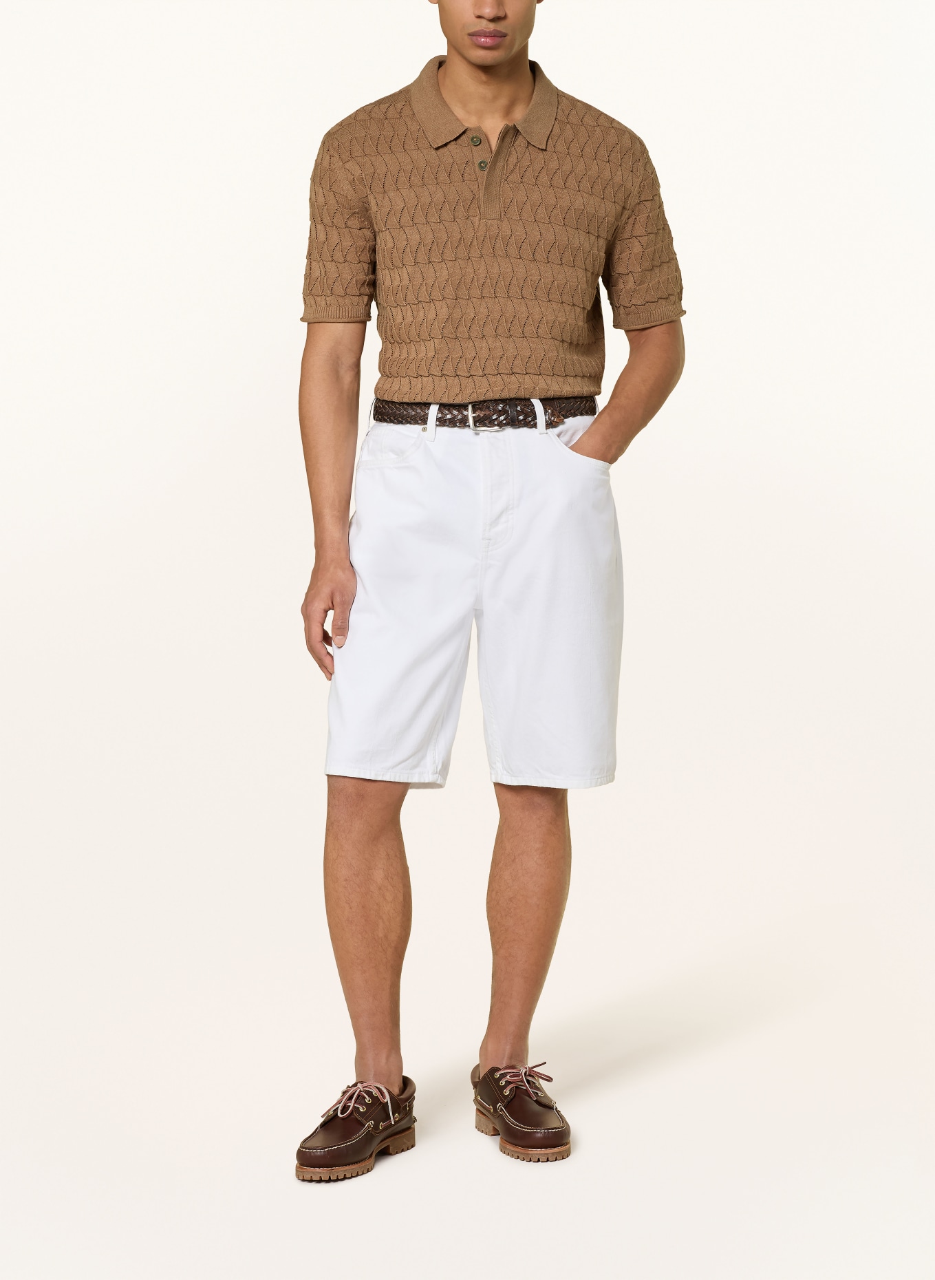 SCOTCH & SODA Strick-Poloshirt Regular Fit: CAMEL