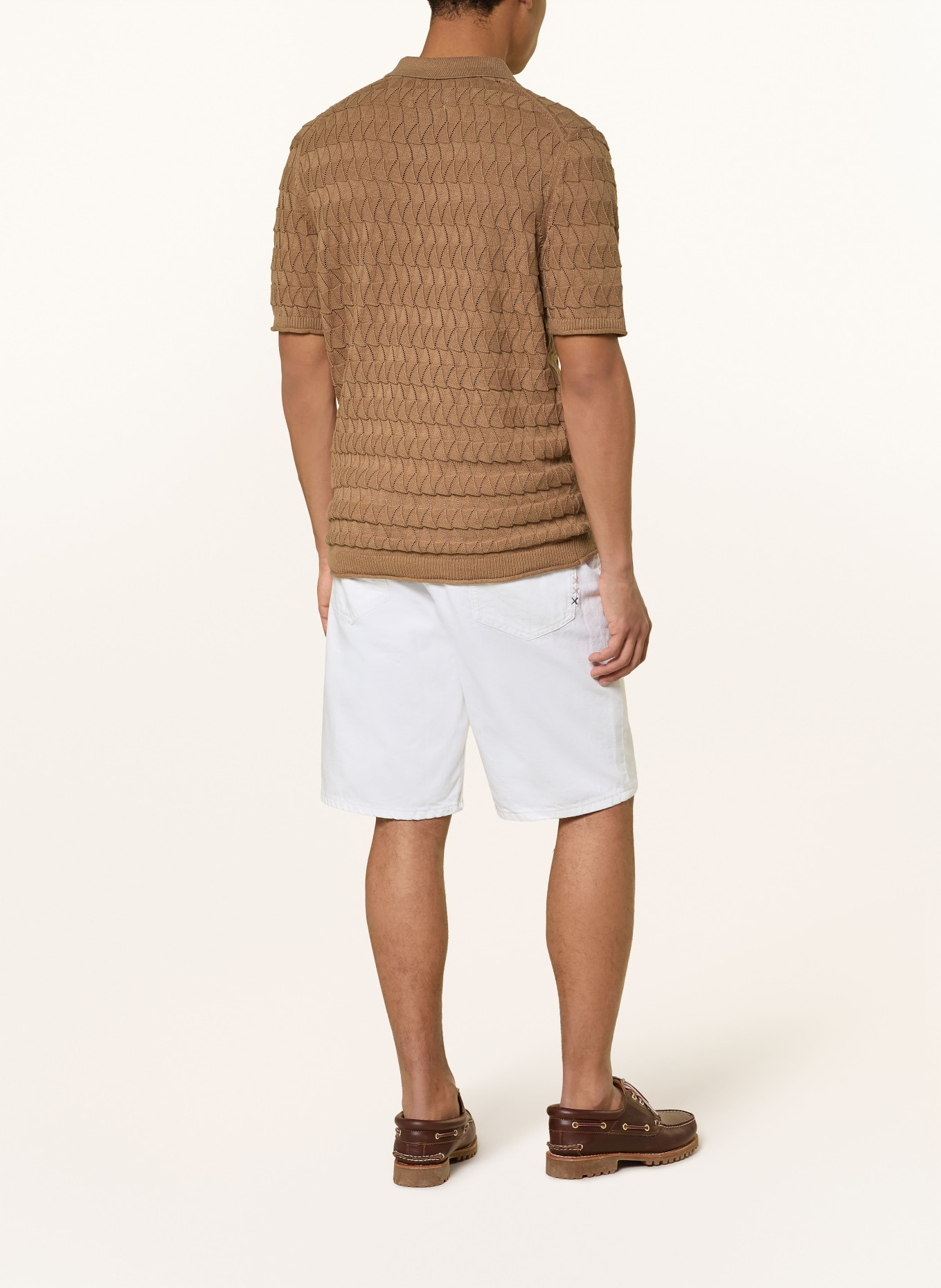 SCOTCH & SODA Strick-Poloshirt Regular Fit: CAMEL