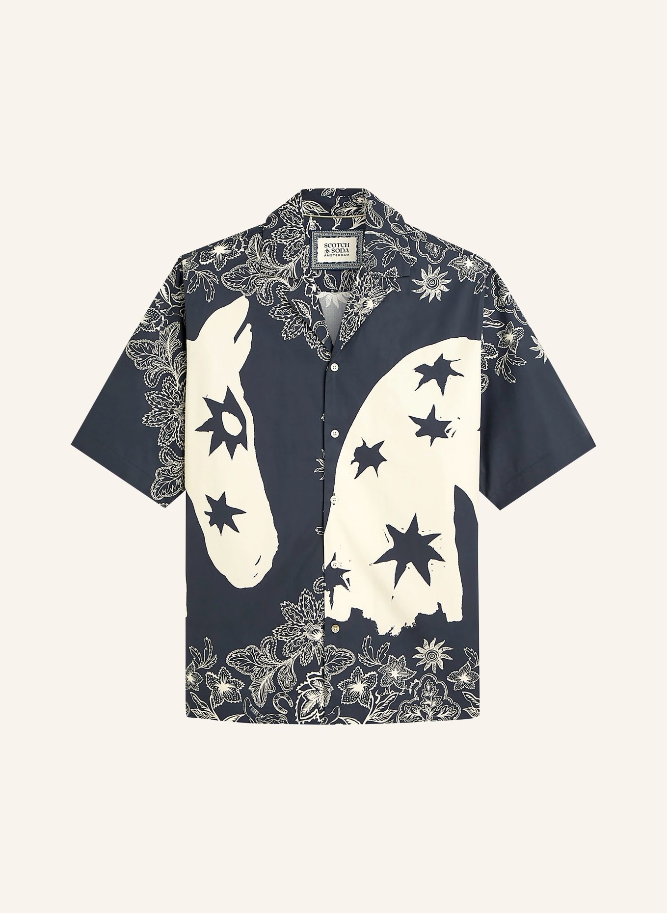 SCOTCH & SODA Resortová košile Relaxed Fit: TMAVĚ MODRÁ