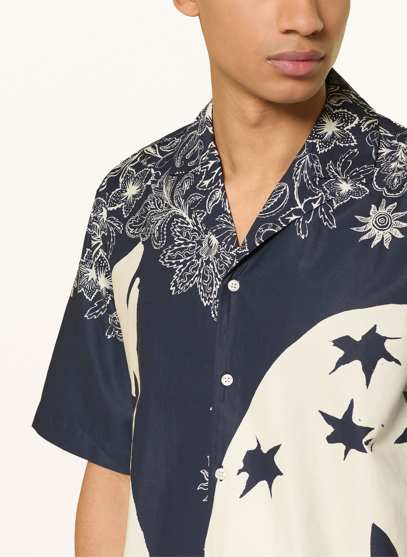 SCOTCH & SODA Resortová košile Relaxed Fit: TMAVĚ MODRÁ