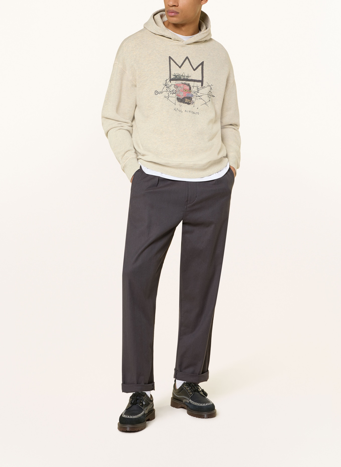 SCOTCH & SODA sweat à capuche: GRIS / ROUGE FONCÉ / NOIR