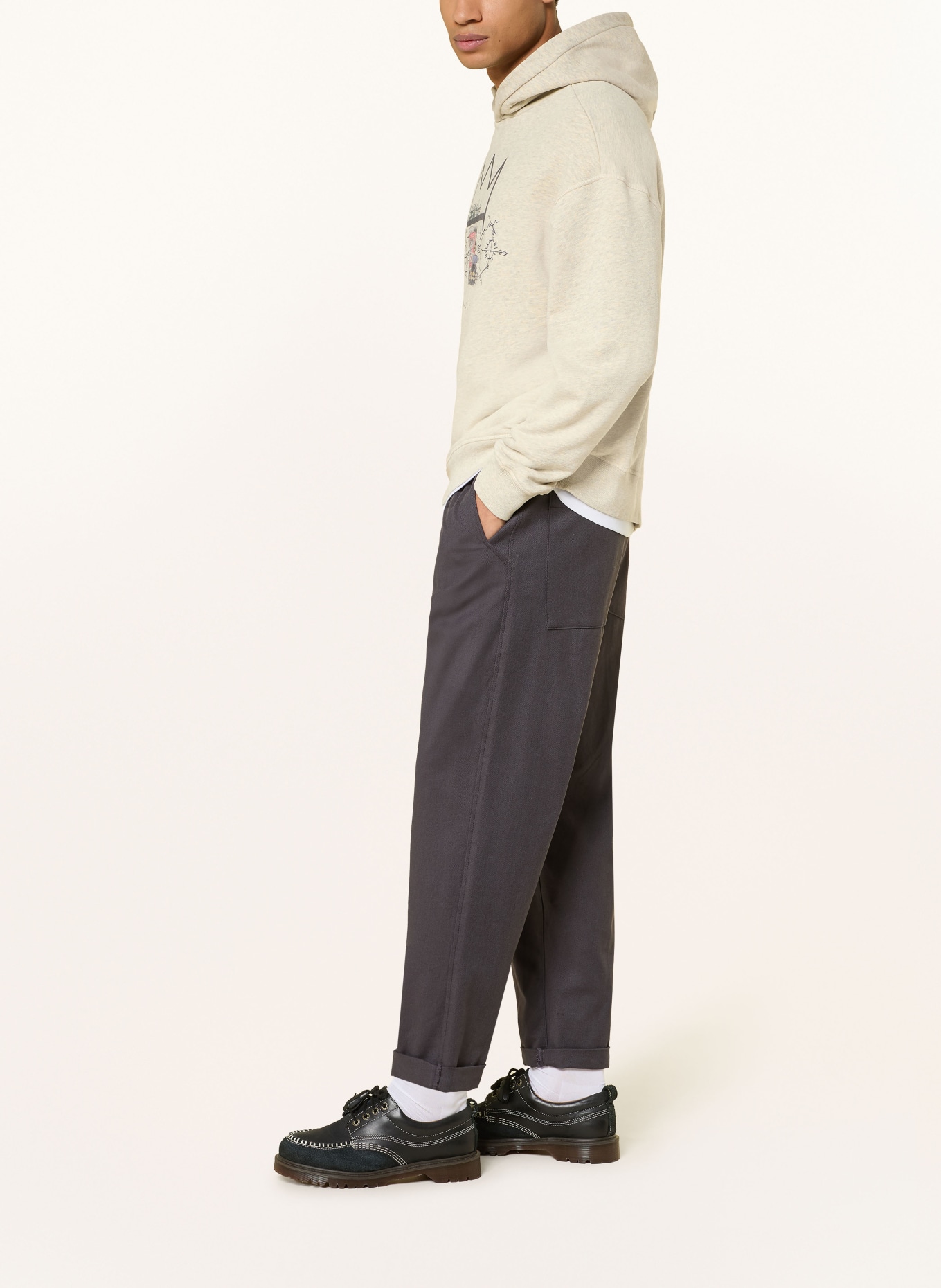 SCOTCH & SODA sweat à capuche: GRIS / ROUGE FONCÉ / NOIR