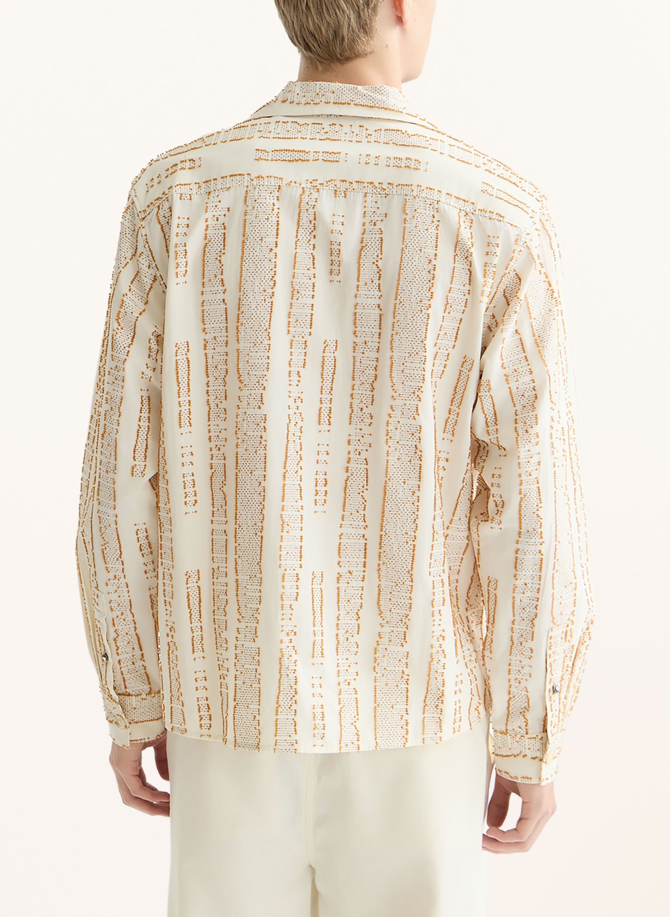 SCOTCH & SODA Chemise coupe décontractée: COGNAC / BLANC