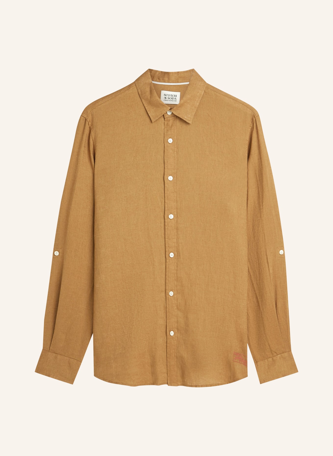 SCOTCH & SODA Leinenhemd Regular Fit: COGNAC