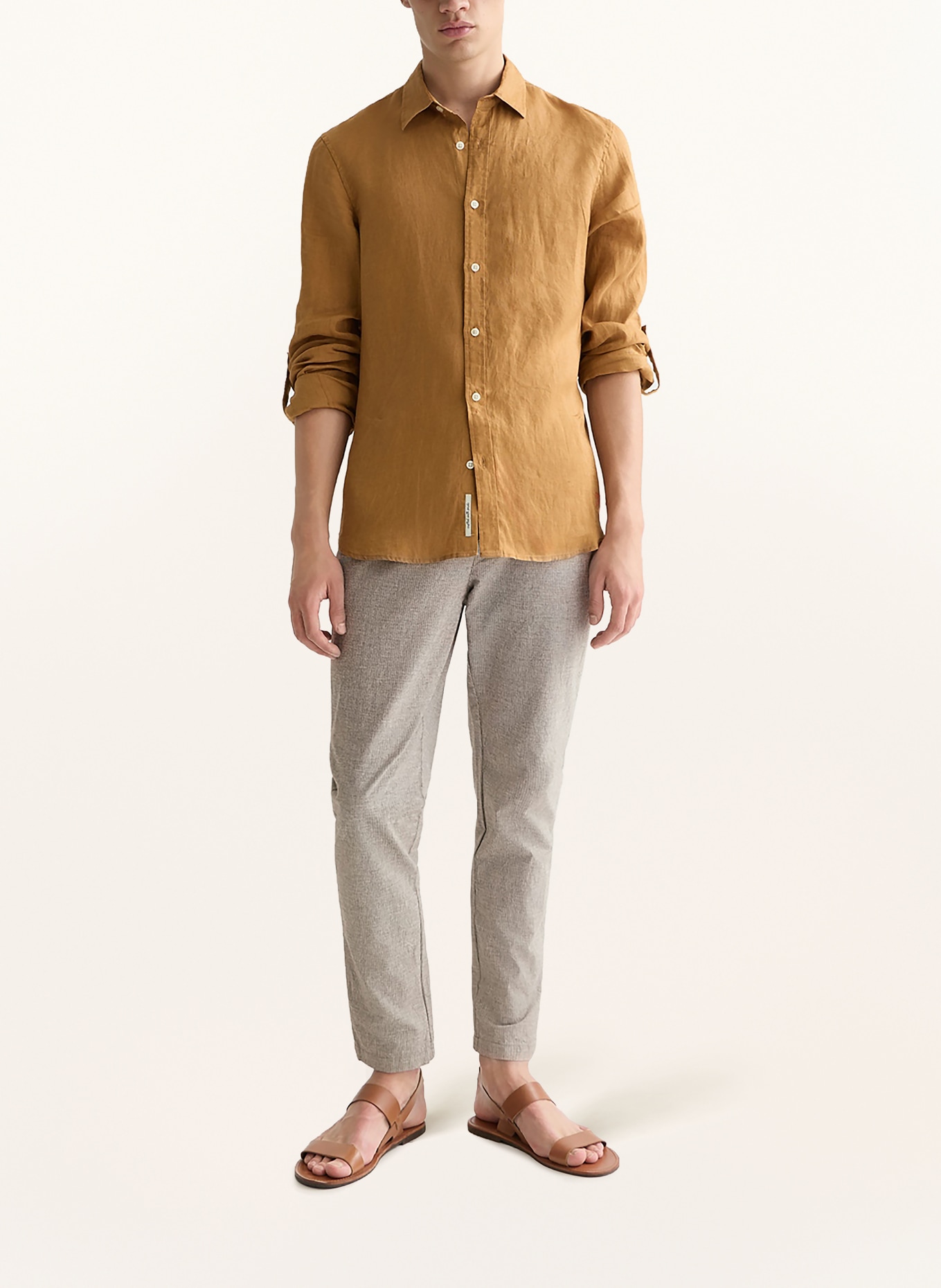 SCOTCH & SODA Leinenhemd Regular Fit: COGNAC