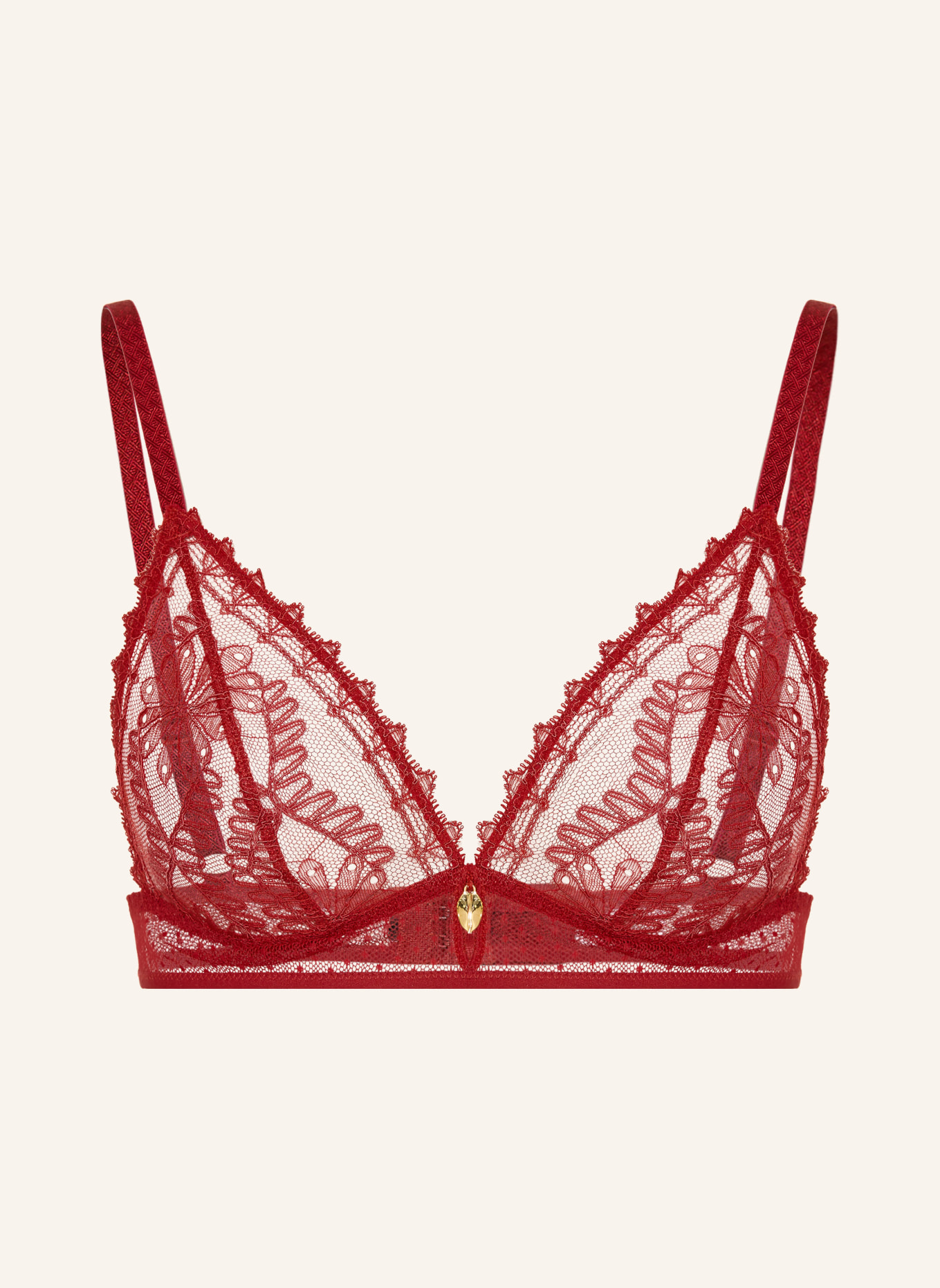 Aubade Trojúhelníkový podprsenka MYSTERY OF LOVE s výřezem: TMAVĚ ČERVENÁ