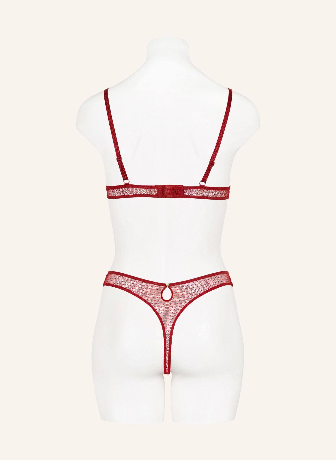 Aubade Trojúhelníkový podprsenka MYSTERY OF LOVE s výřezem: TMAVĚ ČERVENÁ