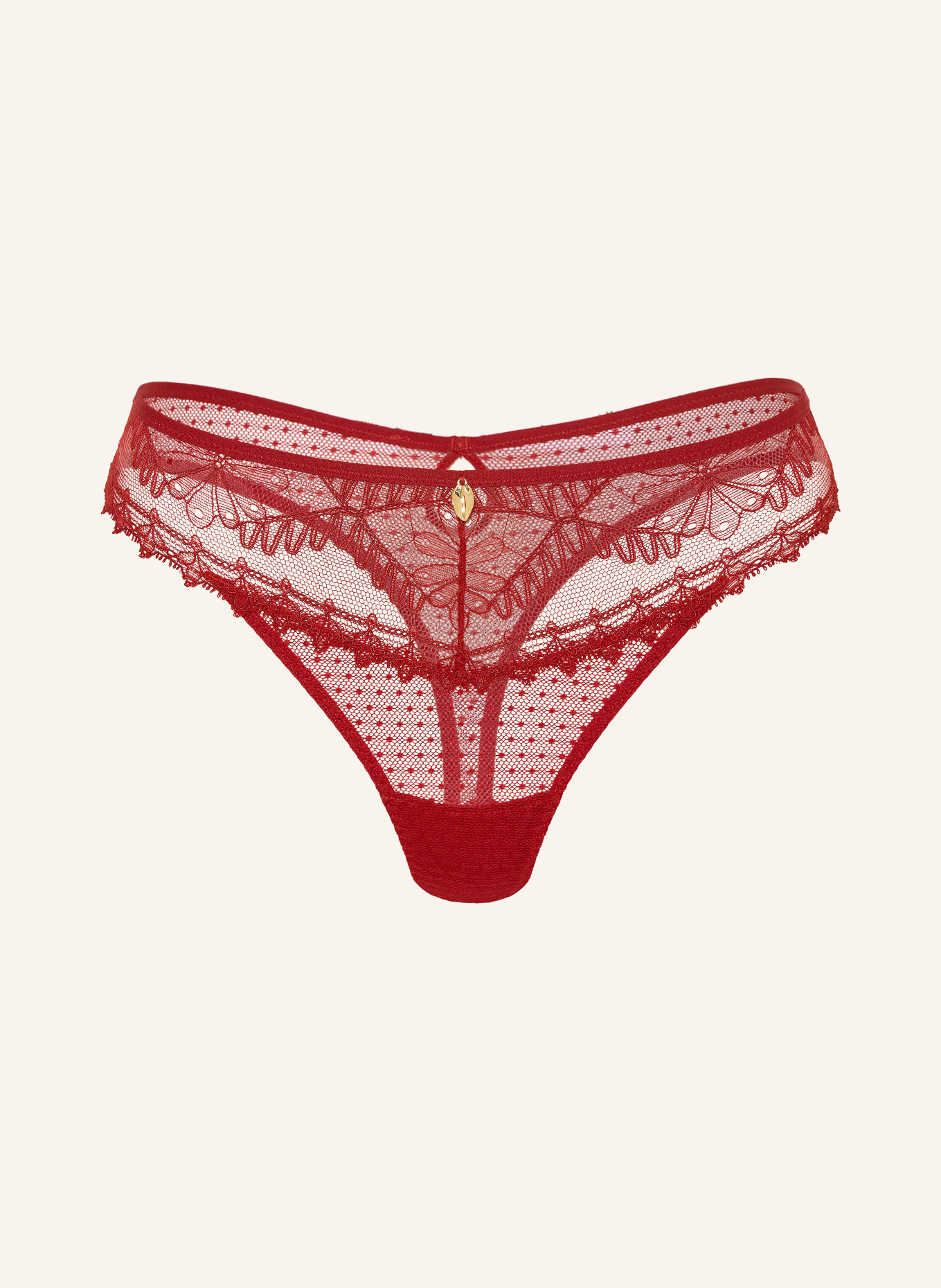 Aubade String MYSTERY OF LOVE s výřezem: TMAVĚ ČERVENÁ