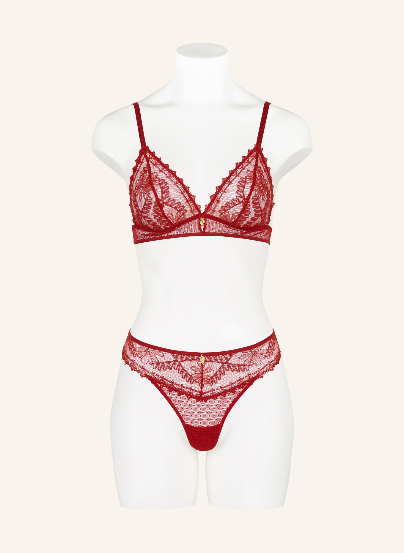 Aubade String MYSTERY OF LOVE s výřezem: TMAVĚ ČERVENÁ