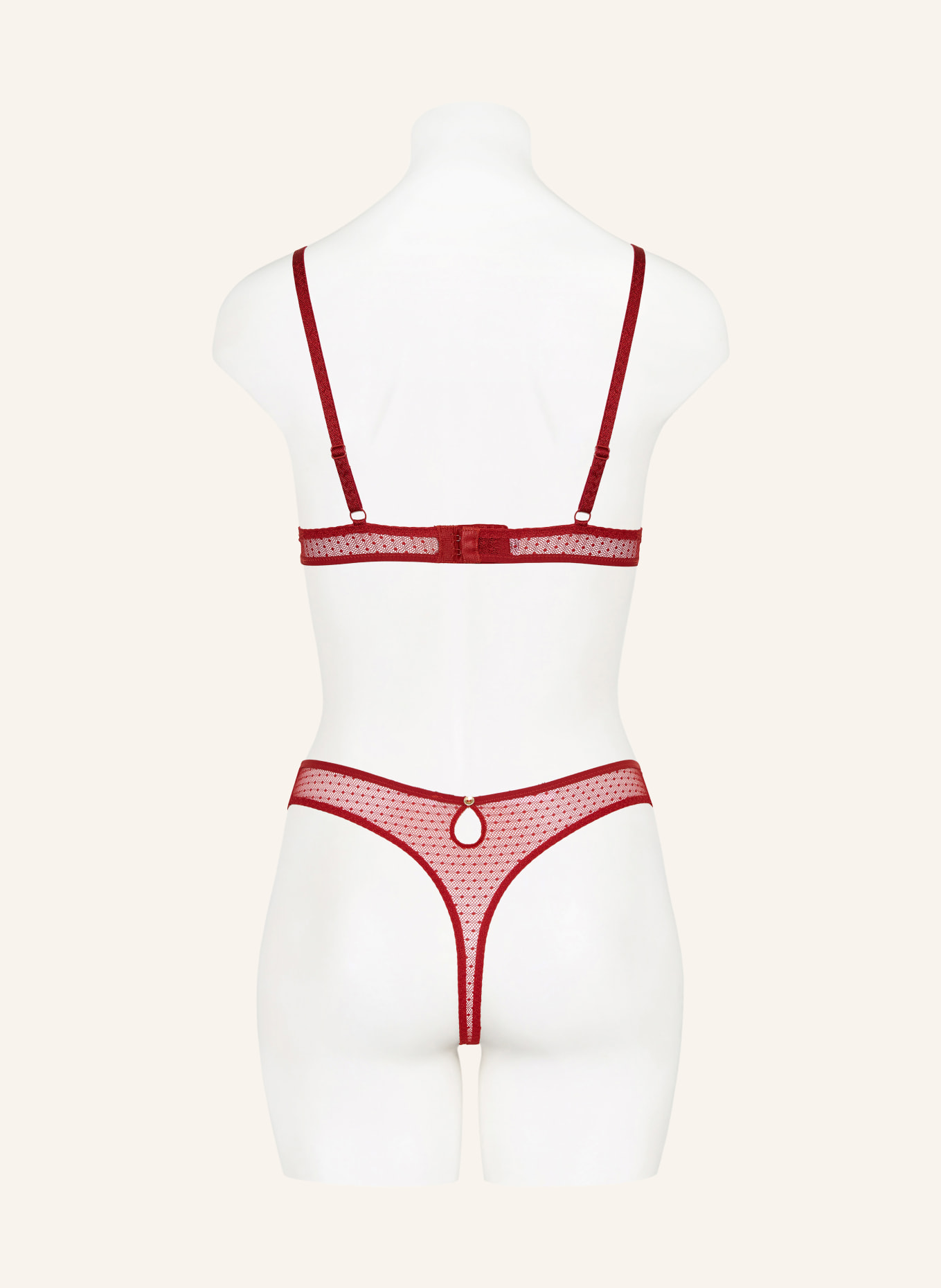 Aubade String MYSTERY OF LOVE s výřezem: TMAVĚ ČERVENÁ