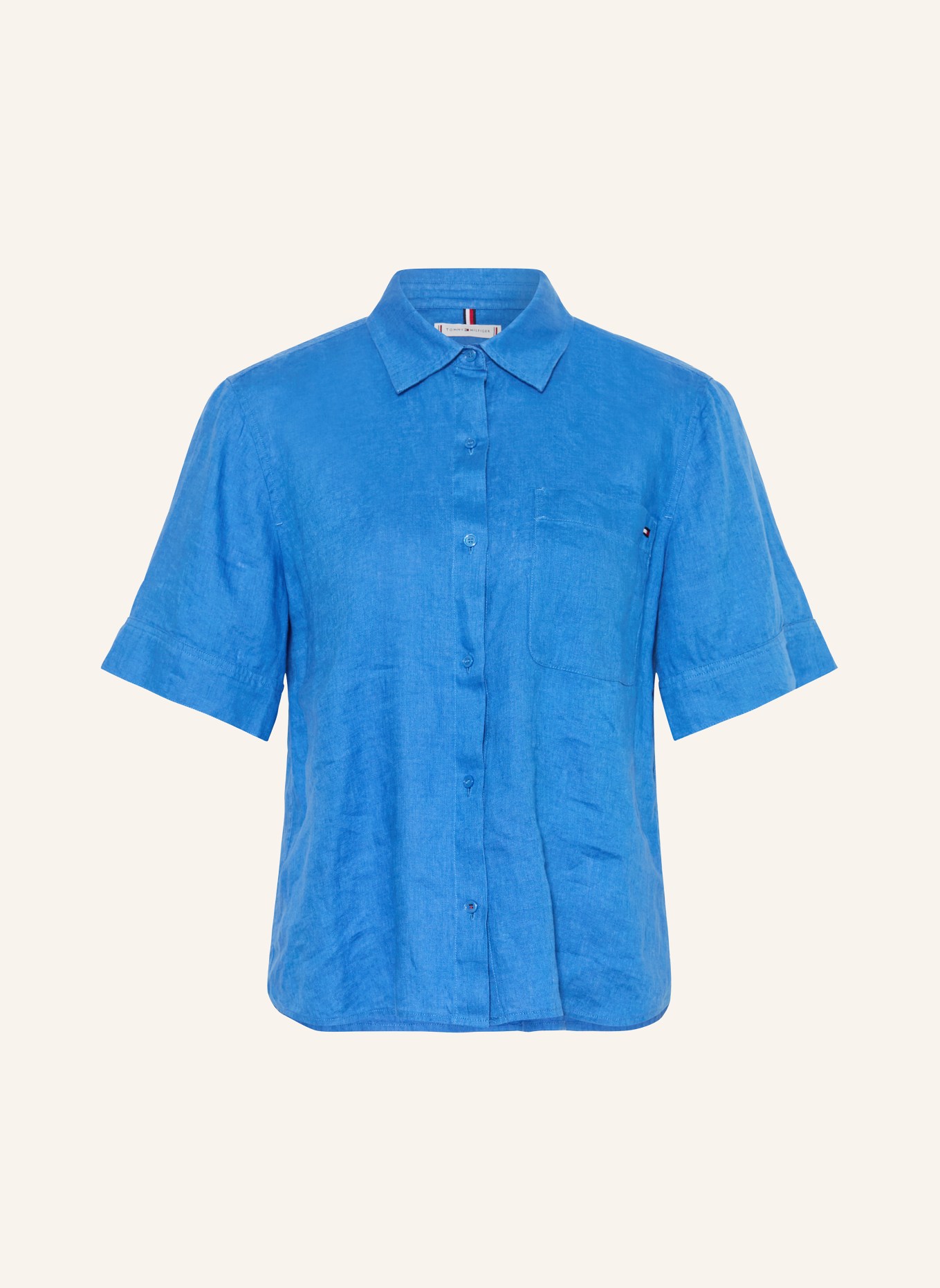 TOMMY HILFIGER Linen shirt blouse: BLUE