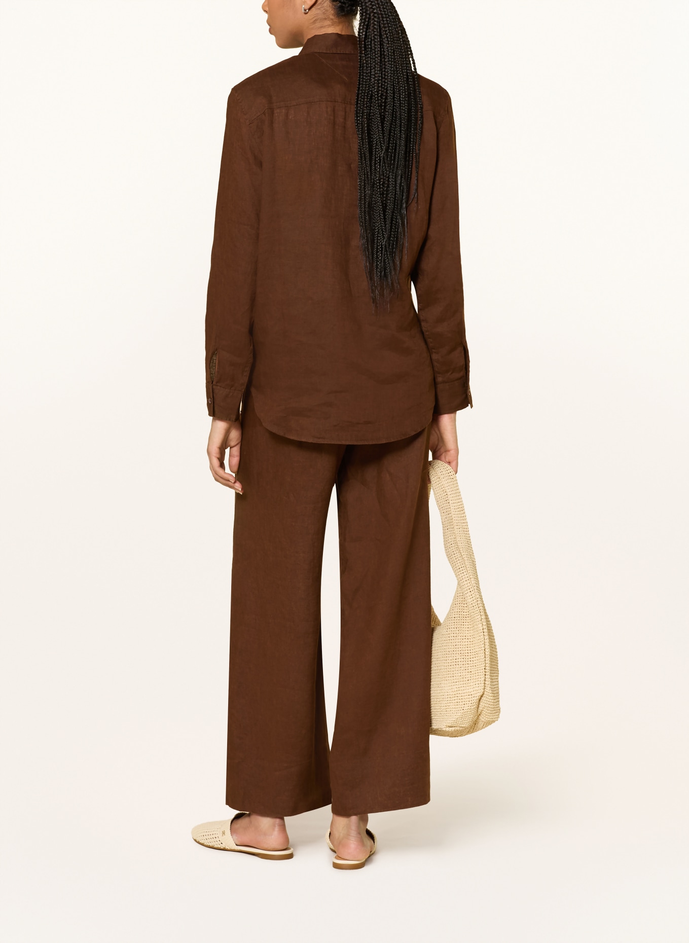 TOMMY HILFIGER linnen broek: BRUIN