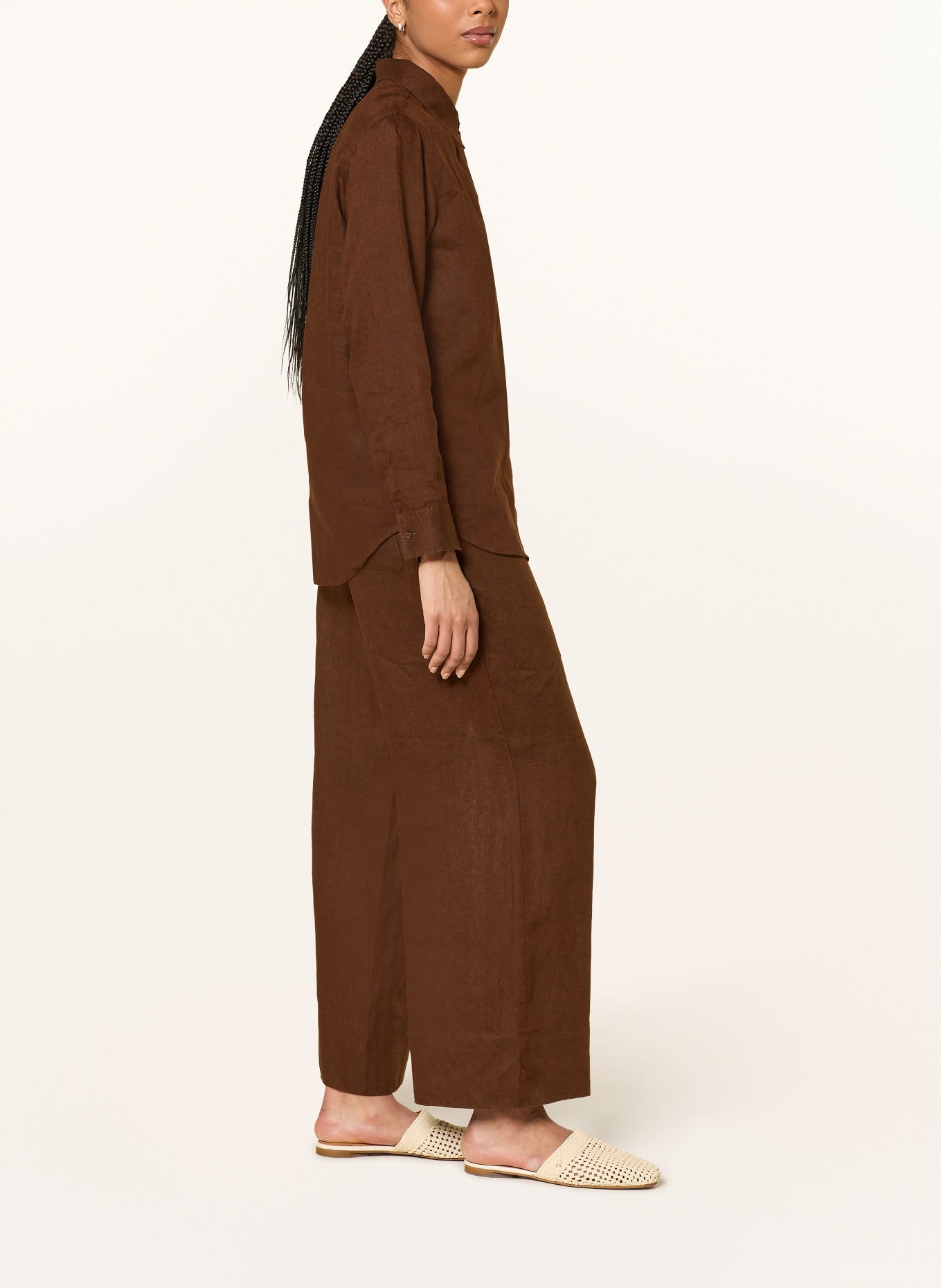 TOMMY HILFIGER linnen broek: BRUIN