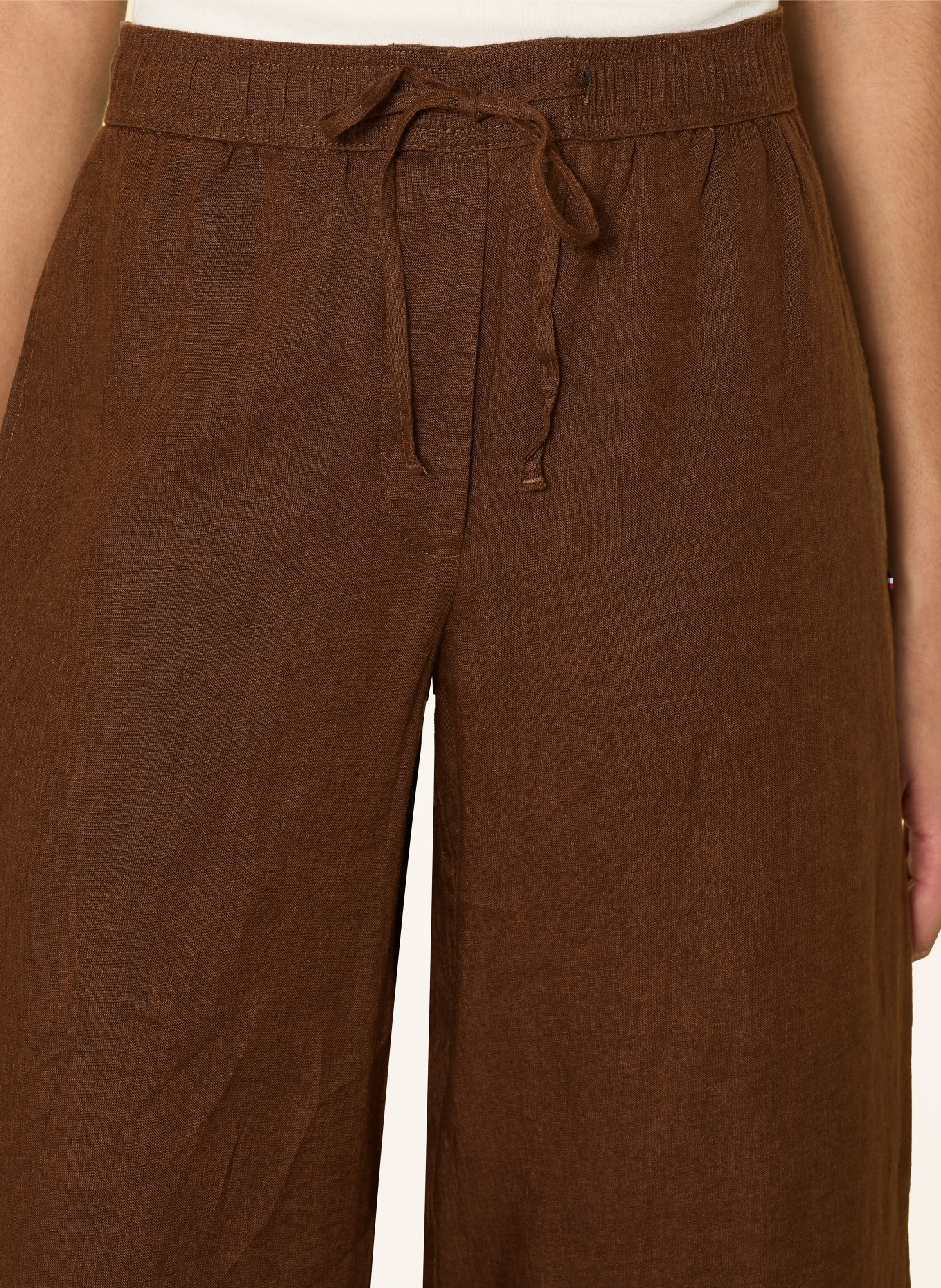 TOMMY HILFIGER linnen broek: BRUIN