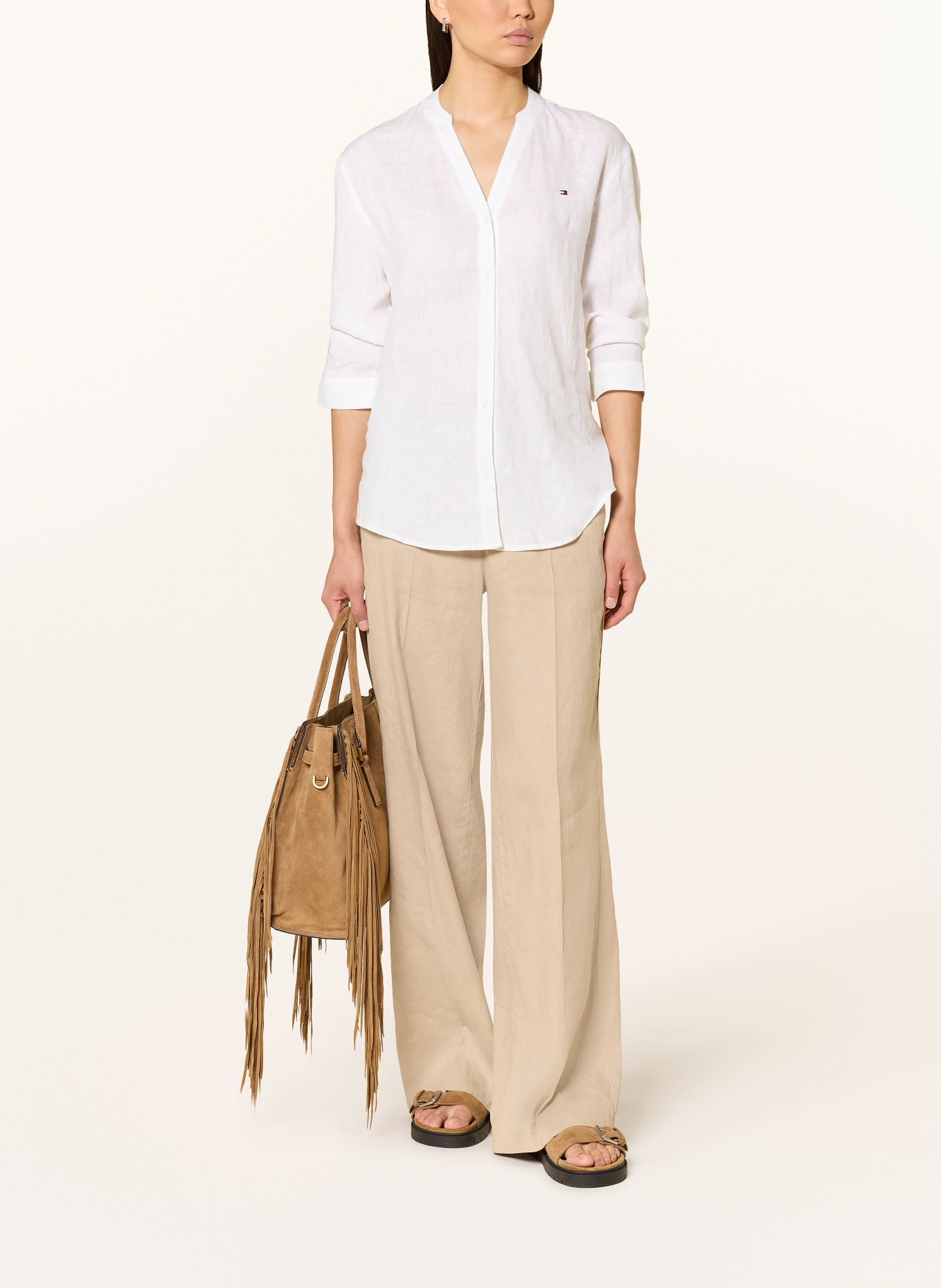 TOMMY HILFIGER linen blouse: WHITE