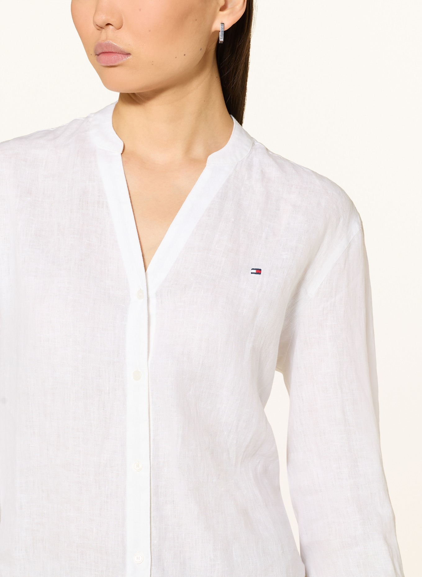 TOMMY HILFIGER linen blouse: WHITE
