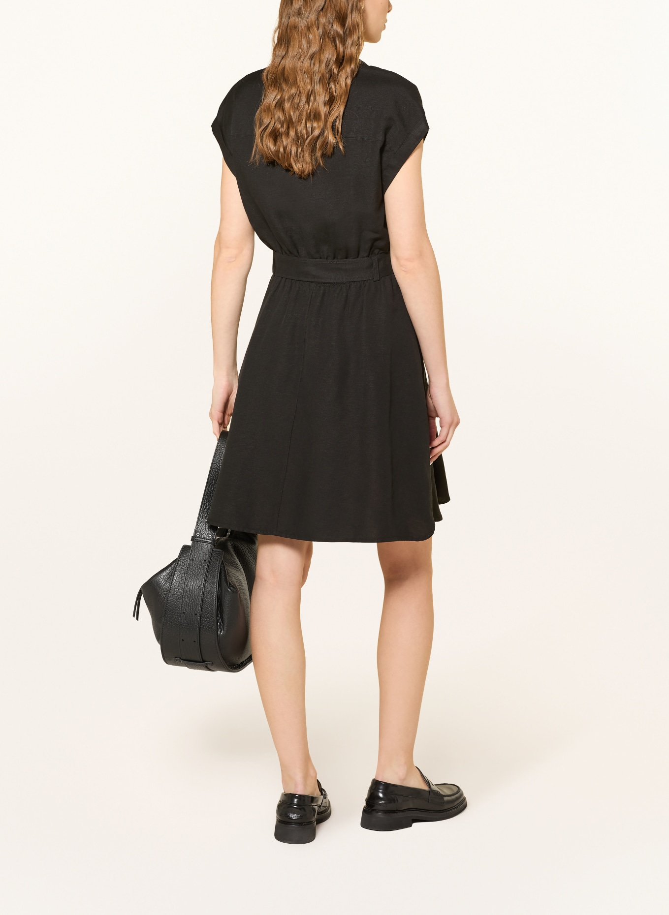 TOMMY HILFIGER Jurk met linnen: ZWART