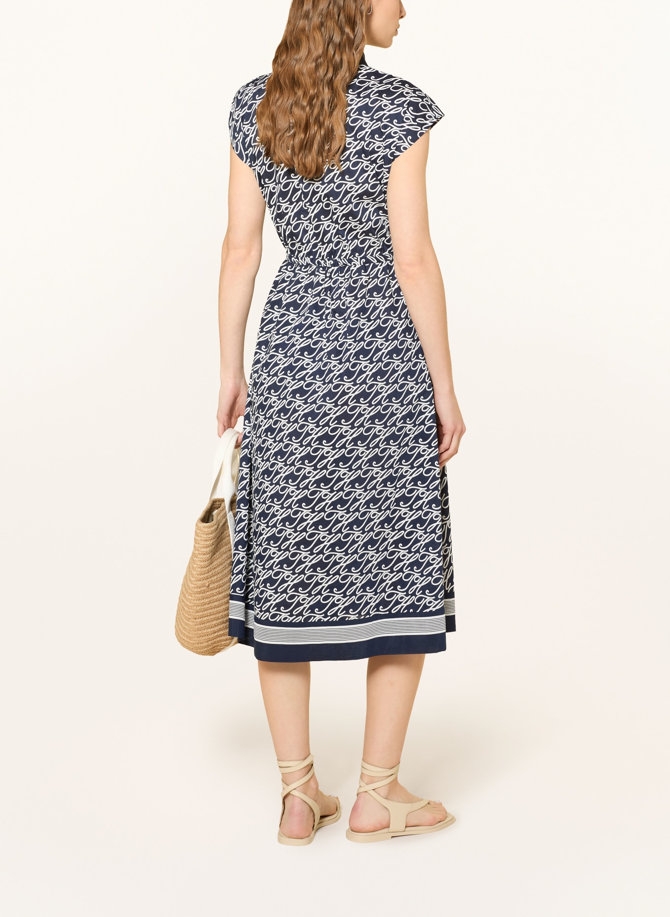 TOMMY HILFIGER Overhemdjurk: DONKERBLAUW / WIT