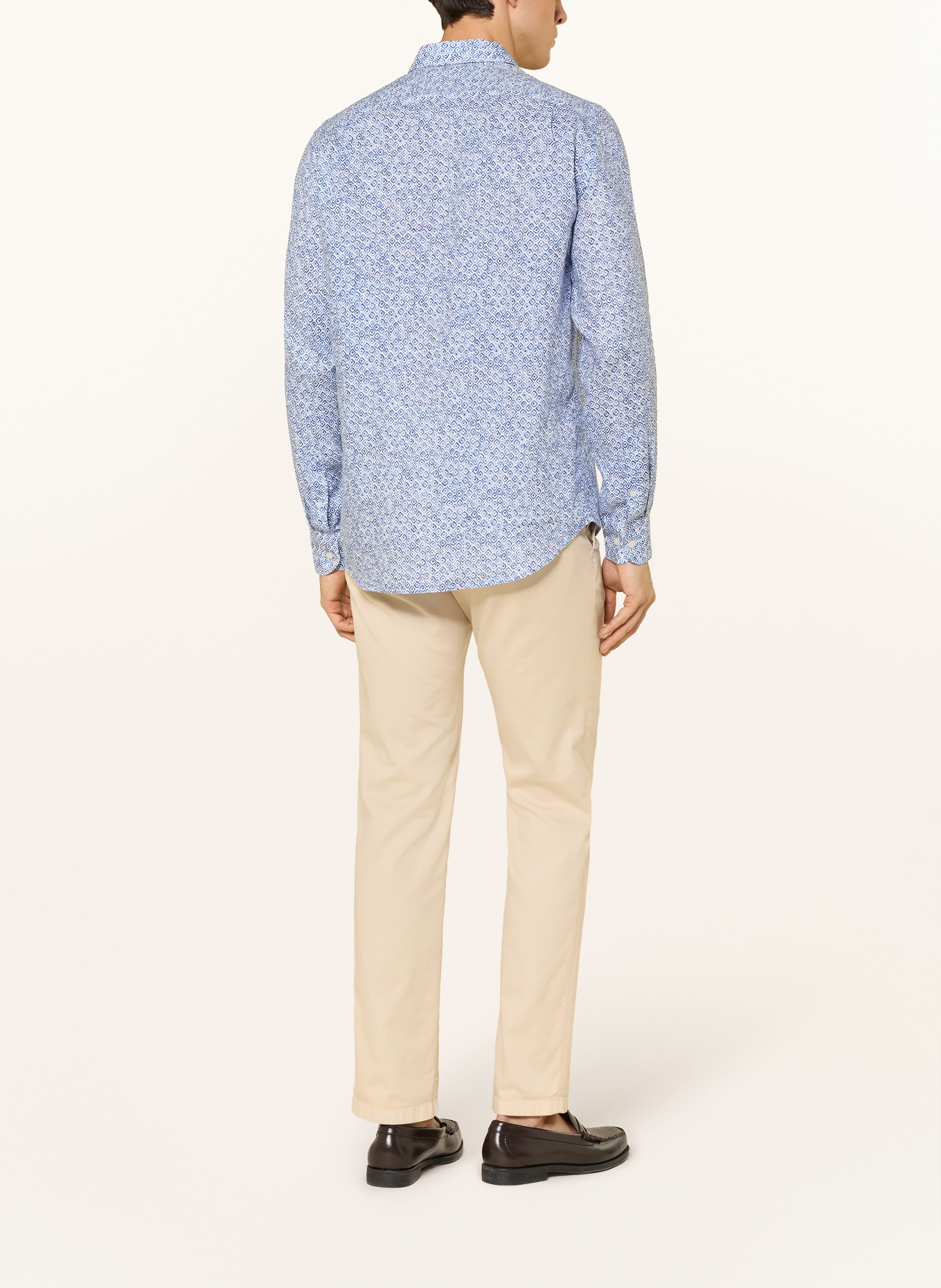 PAUL & SHARK Lněná košile Regular Fit: MODRÁ / BÍLÁ