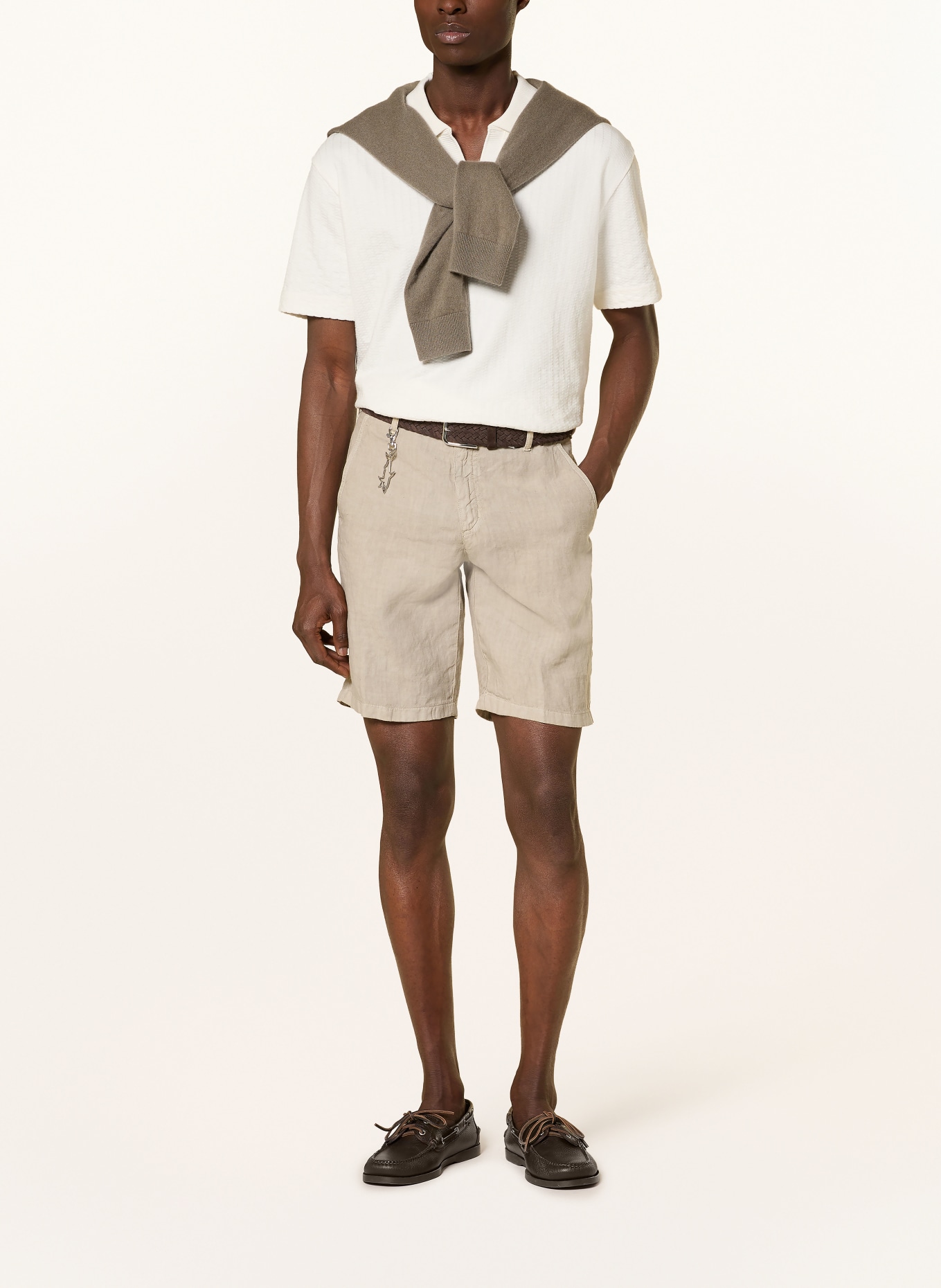 PAUL & SHARK linen shorts: LIGHT BROWN