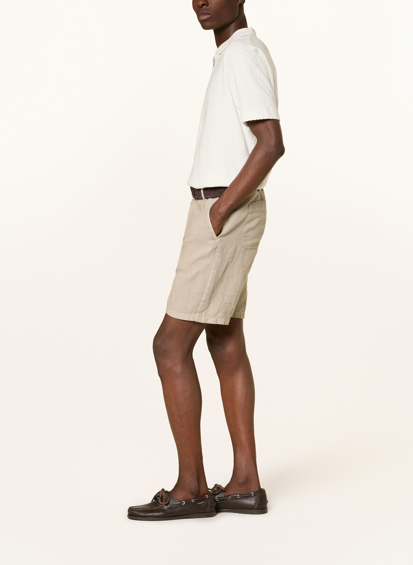 PAUL & SHARK linen shorts: LIGHT BROWN