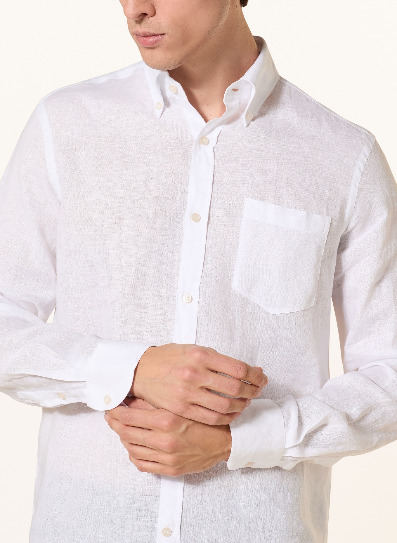 PAUL & SHARK Leinenhemd Regular Fit: WEISS