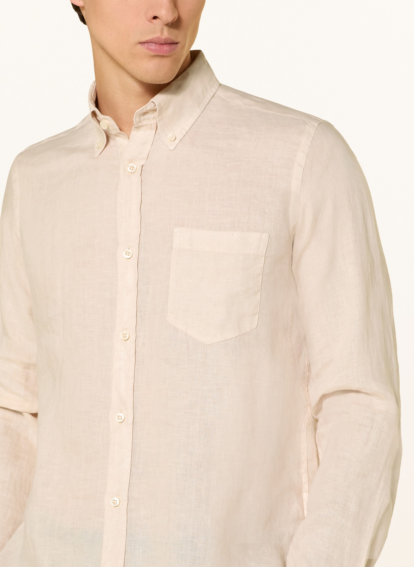 PAUL & SHARK Leinenhemd Regular Fit: BEIGE