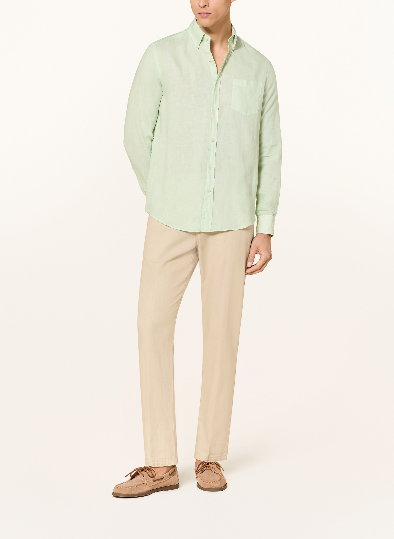 PAUL & SHARK Leinenhemd Regular Fit: HELLGRÜN