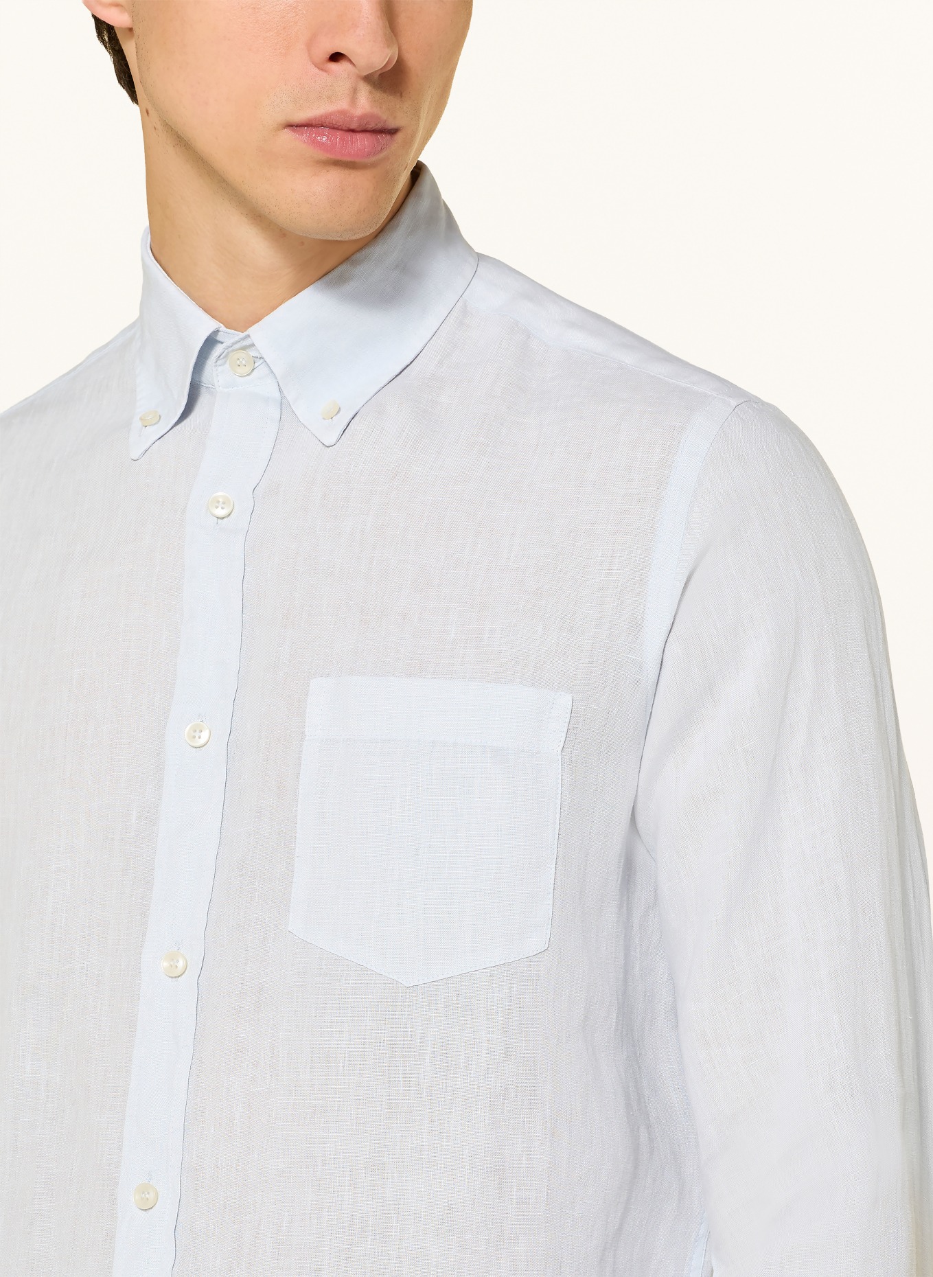 PAUL & SHARK Leinenhemd Regular Fit: HELLBLAU