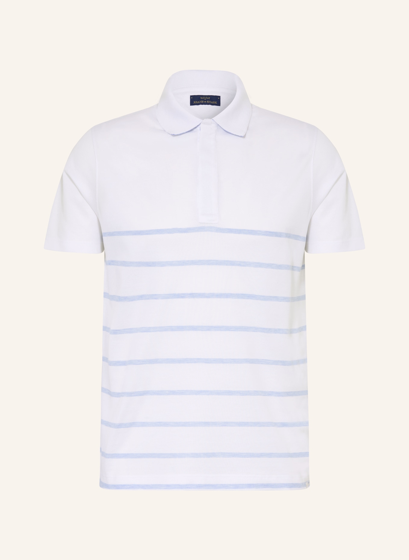 PAUL & SHARK Piqué poloshirt: WIT / LICHTBLAUW