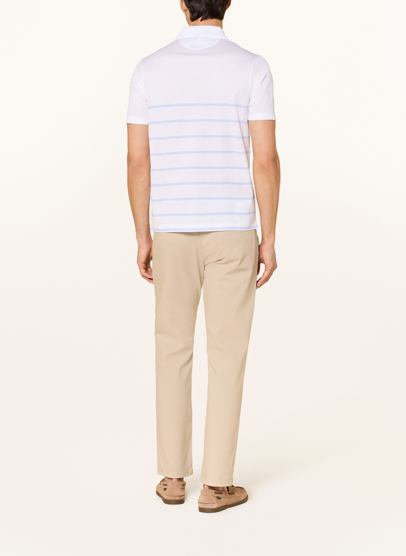 PAUL & SHARK Piqué poloshirt: WIT / LICHTBLAUW