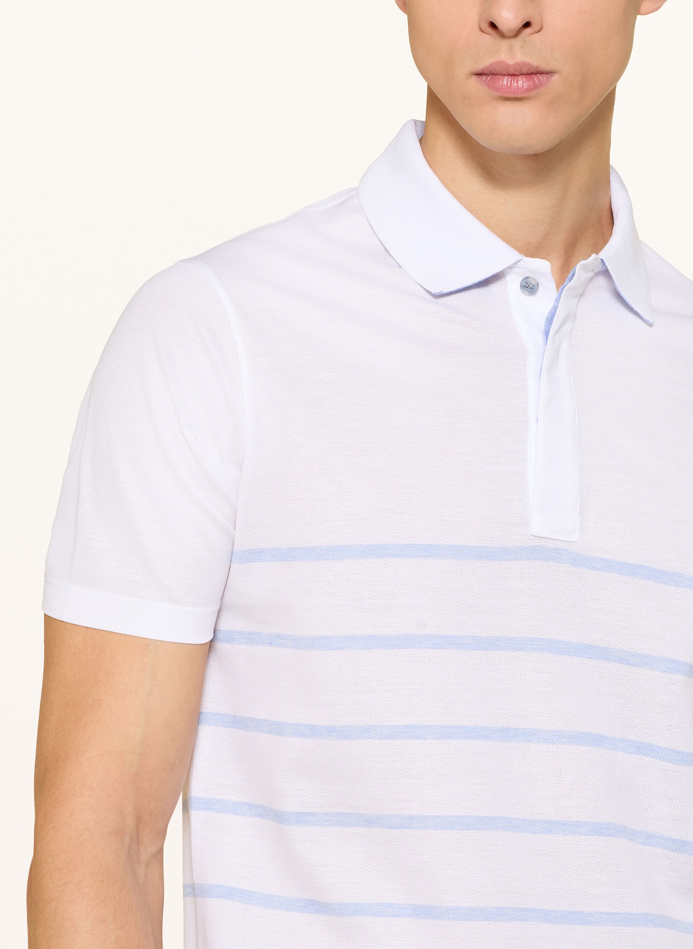 PAUL & SHARK Piqué poloshirt: WIT / LICHTBLAUW