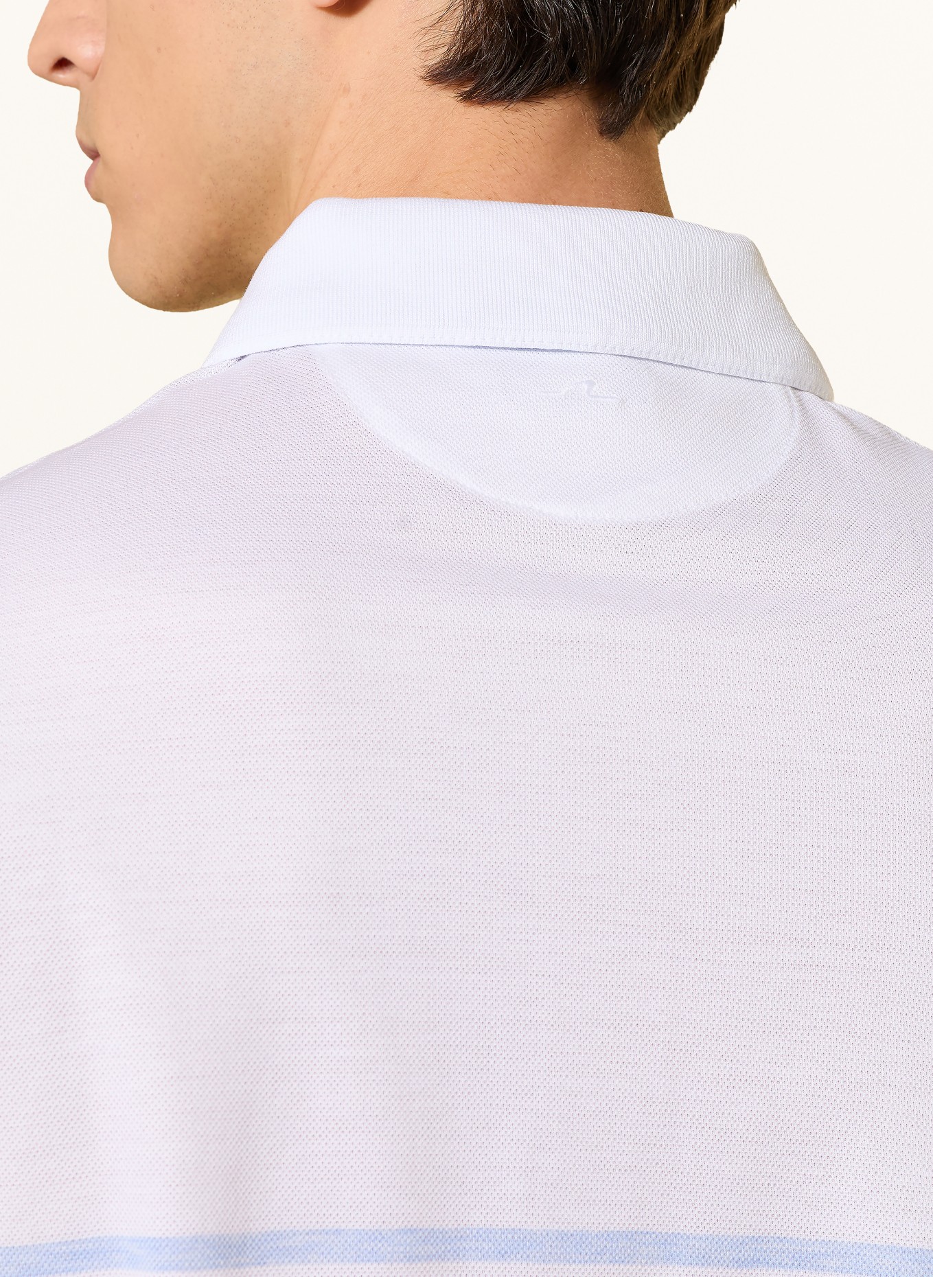 PAUL & SHARK Piqué poloshirt: WIT / LICHTBLAUW