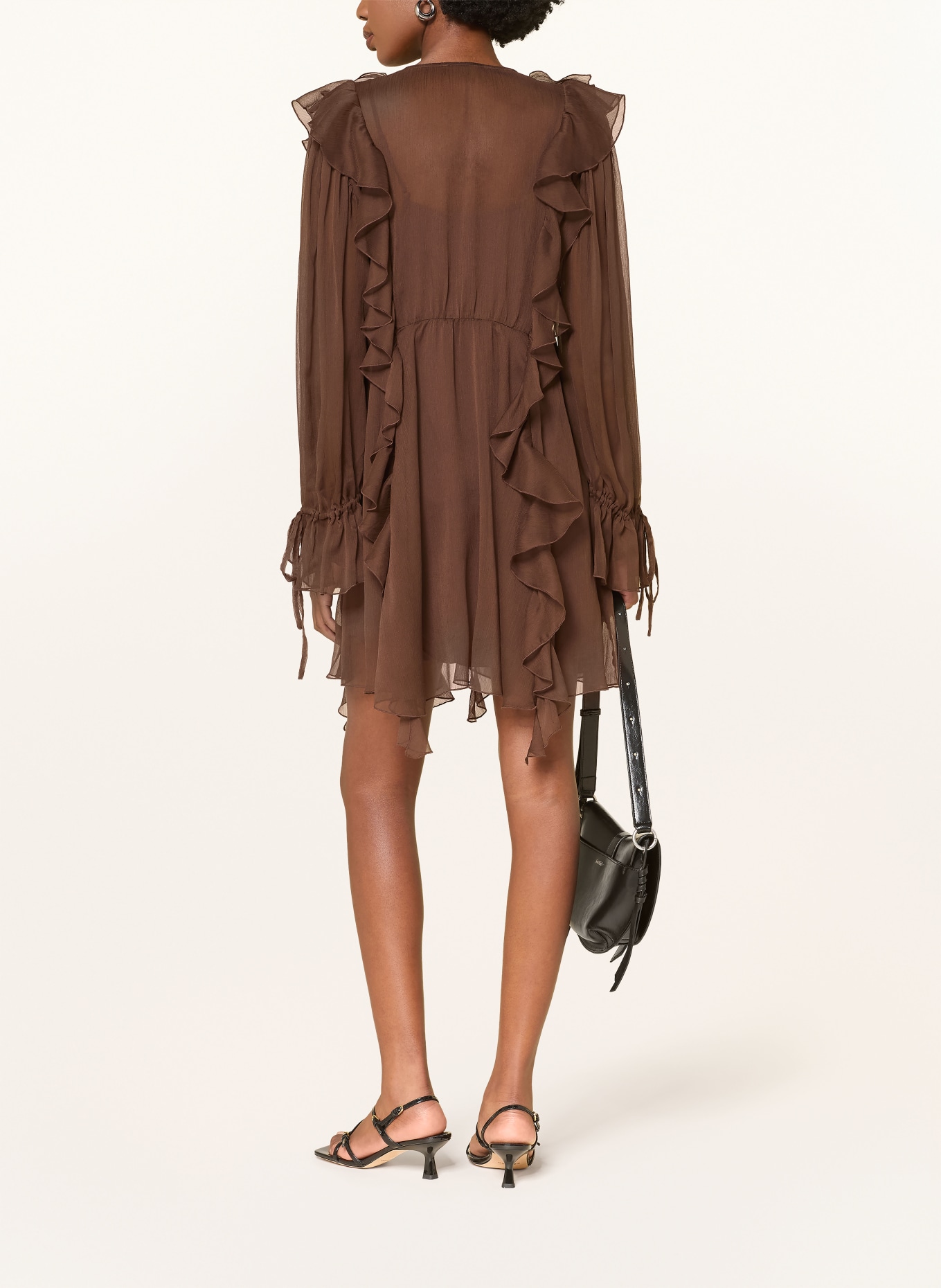 MRS & HUGS Sukienka z falbanami: BRĄZOWY