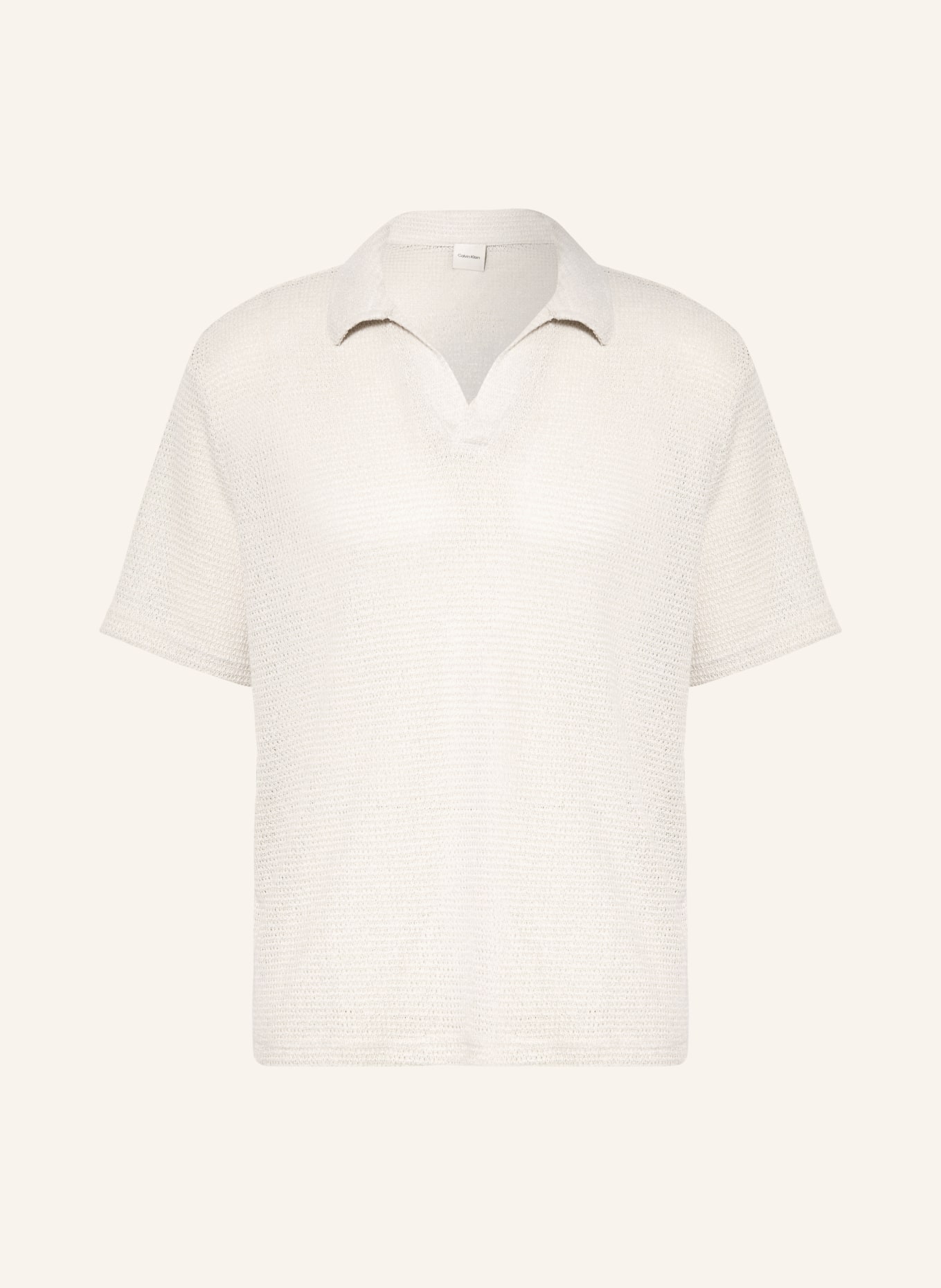Calvin Klein Strick-Poloshirt: ECRU