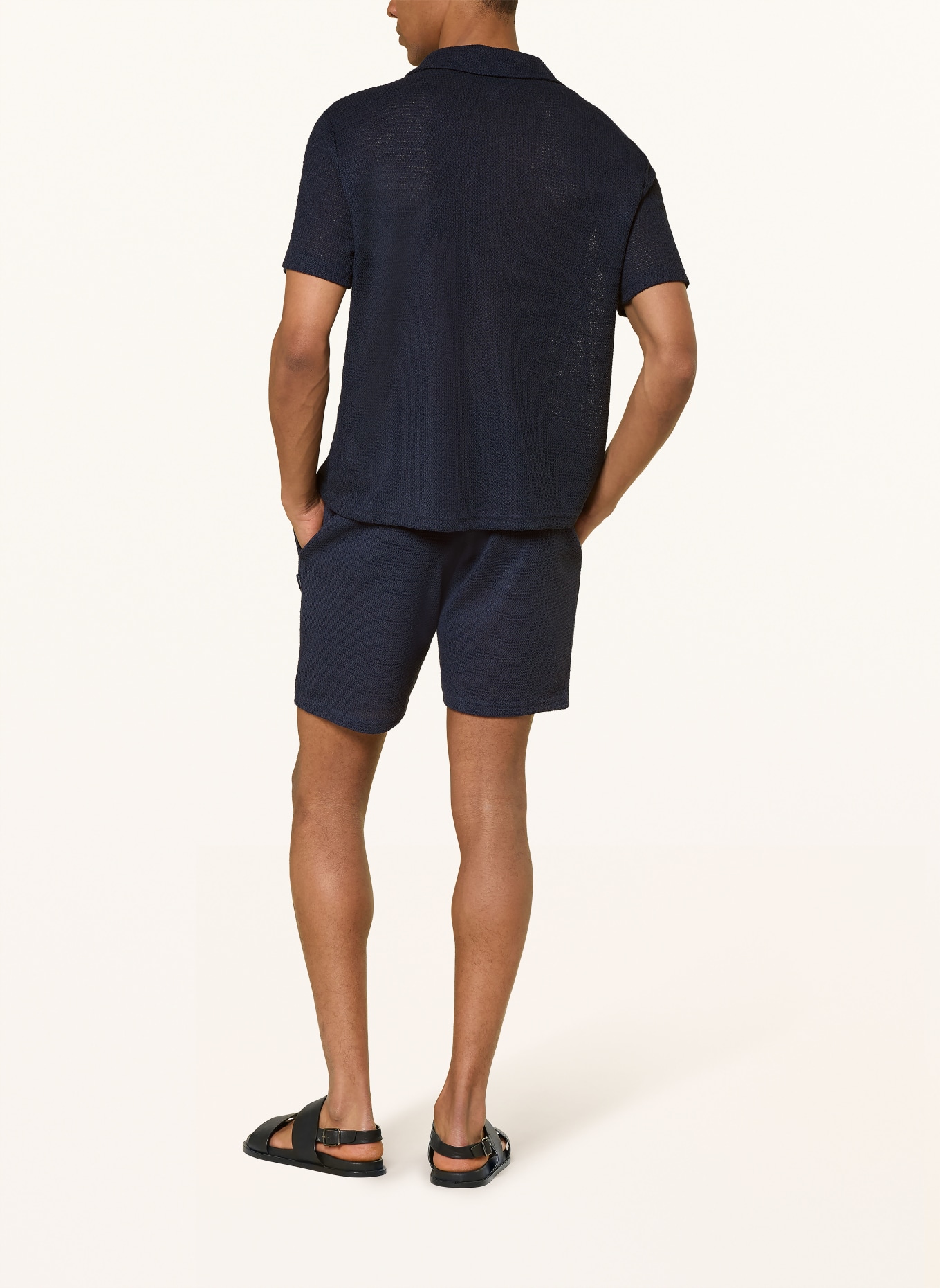 Calvin Klein Gebreid poloshirt: DONKERBLAUW