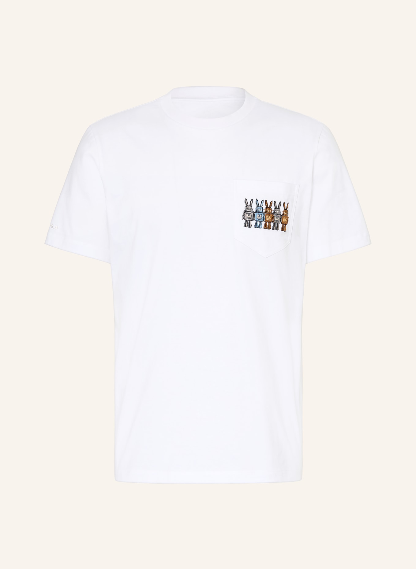 MCM T-Shirt RABOT: WEISS / COGNAC / BLAU