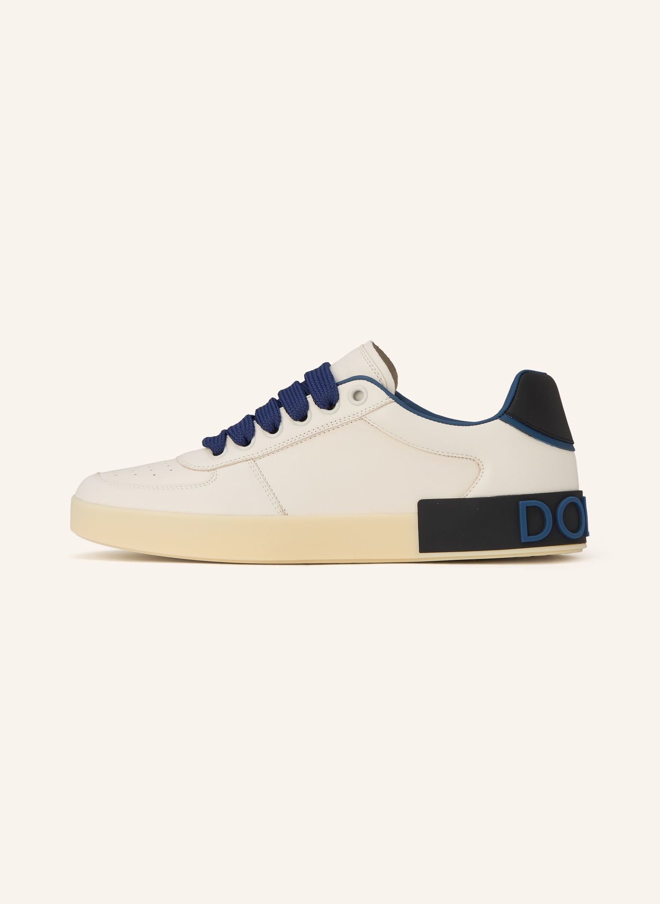 DOLCE & GABBANA Sneaker PORTOFINO: ECRU / DUNKELBLAU