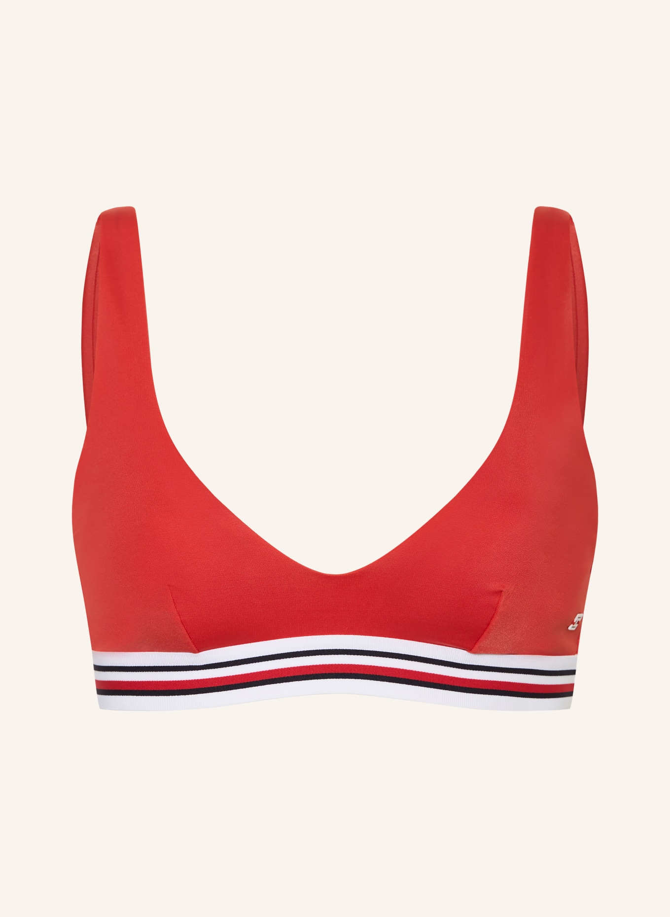 TOMMY HILFIGER Bustier bikini top: ČERVENÁ / BÍLÁ / ČERNÁ