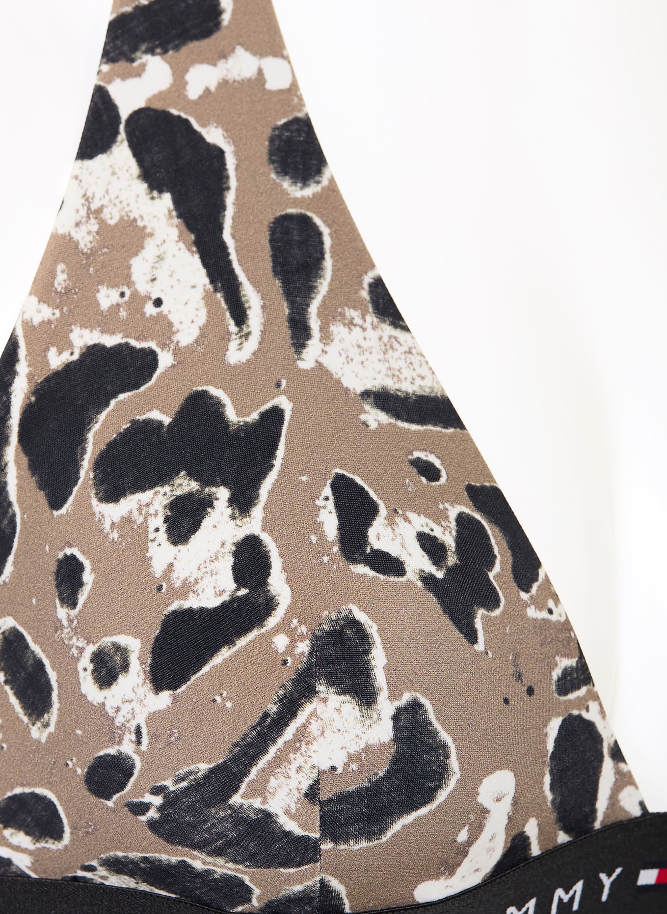 TOMMY HILFIGER Neckholder-Bikini-Top: TAUPE / WEISS / SCHWARZ