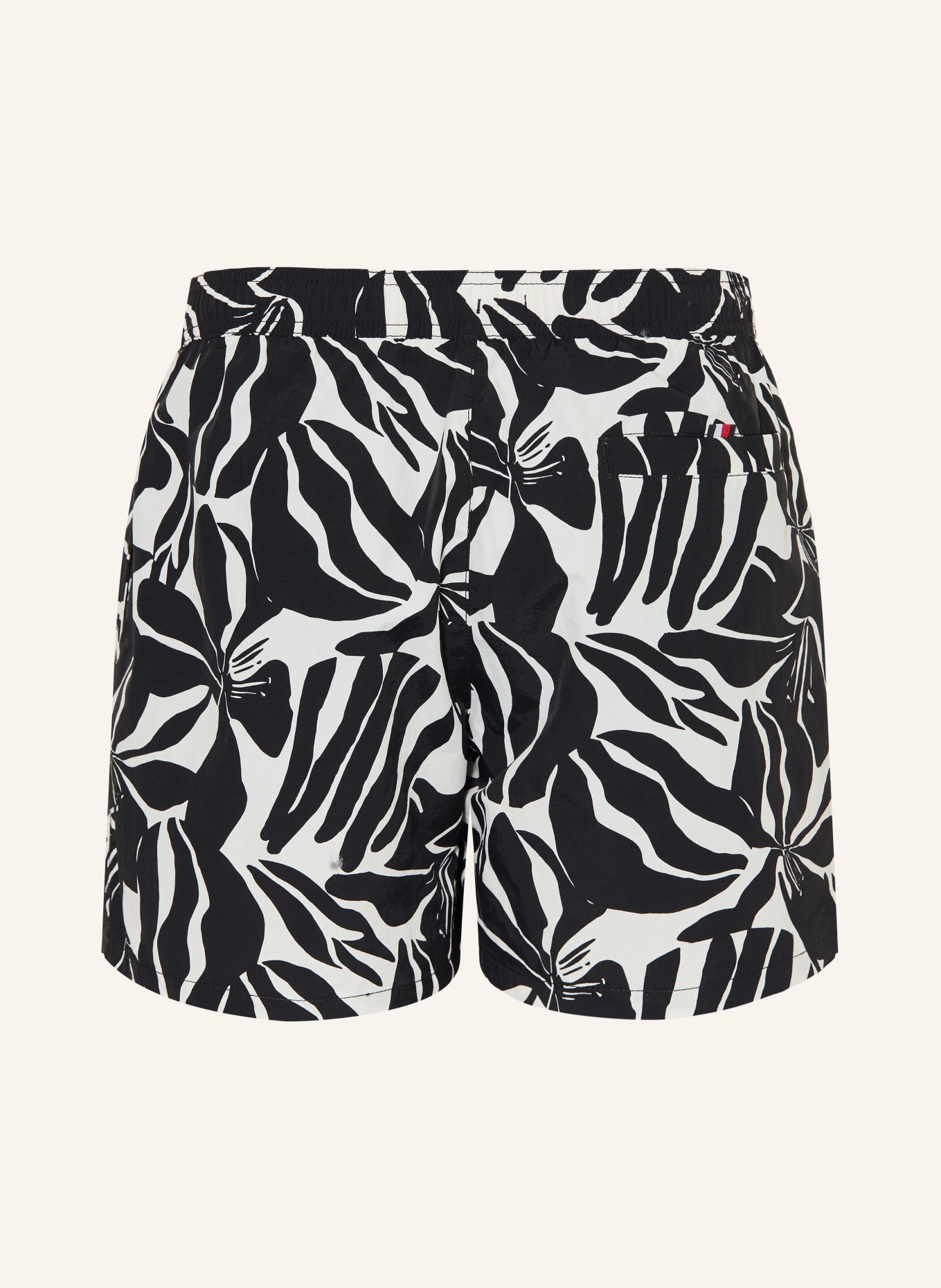 TOMMY HILFIGER plavky: ČERNÁ / BÍLÁ