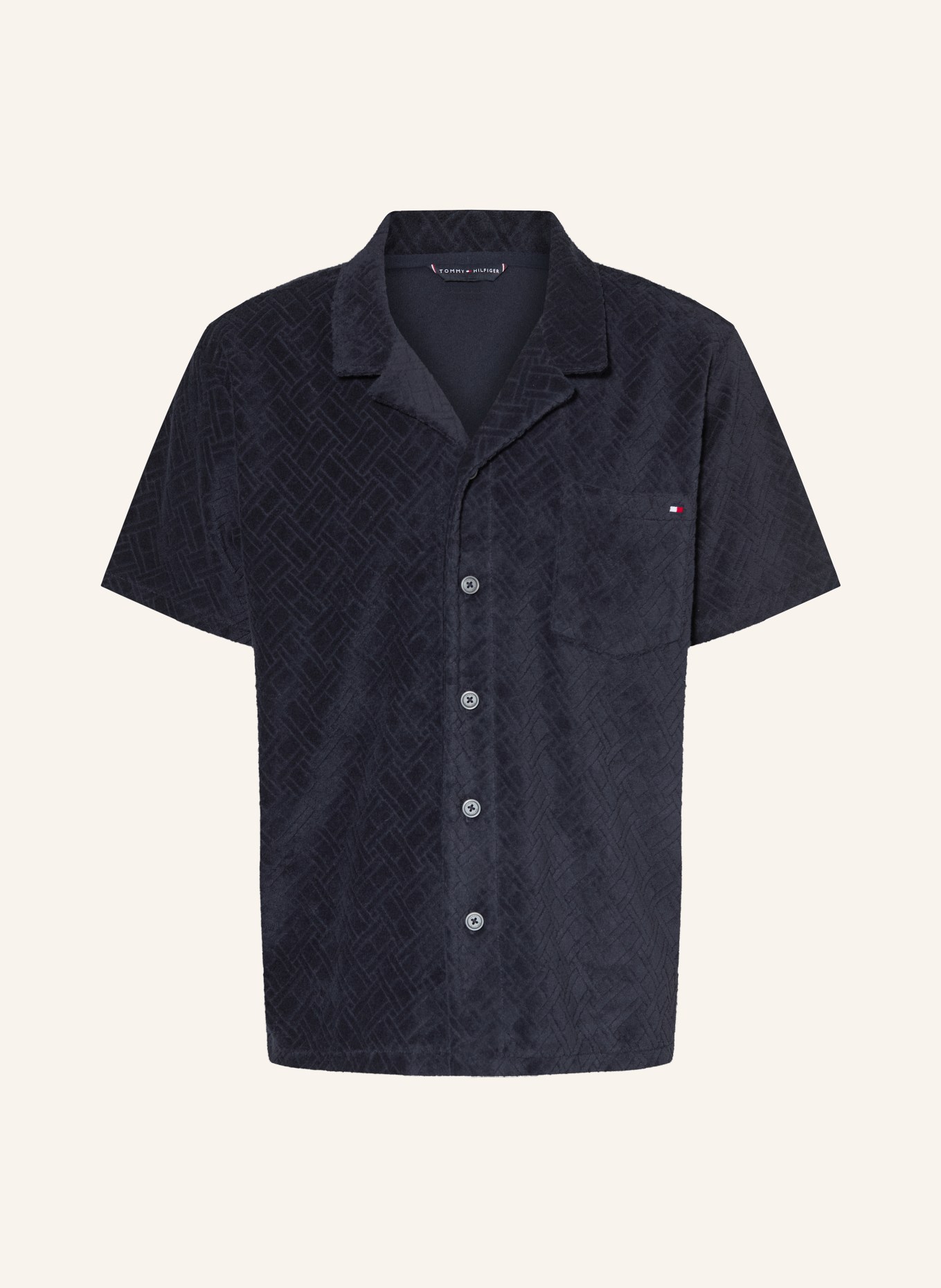 TOMMY HILFIGER Koszulka wypoczynkowa Comfort Fit z frotte: GRANATOWY