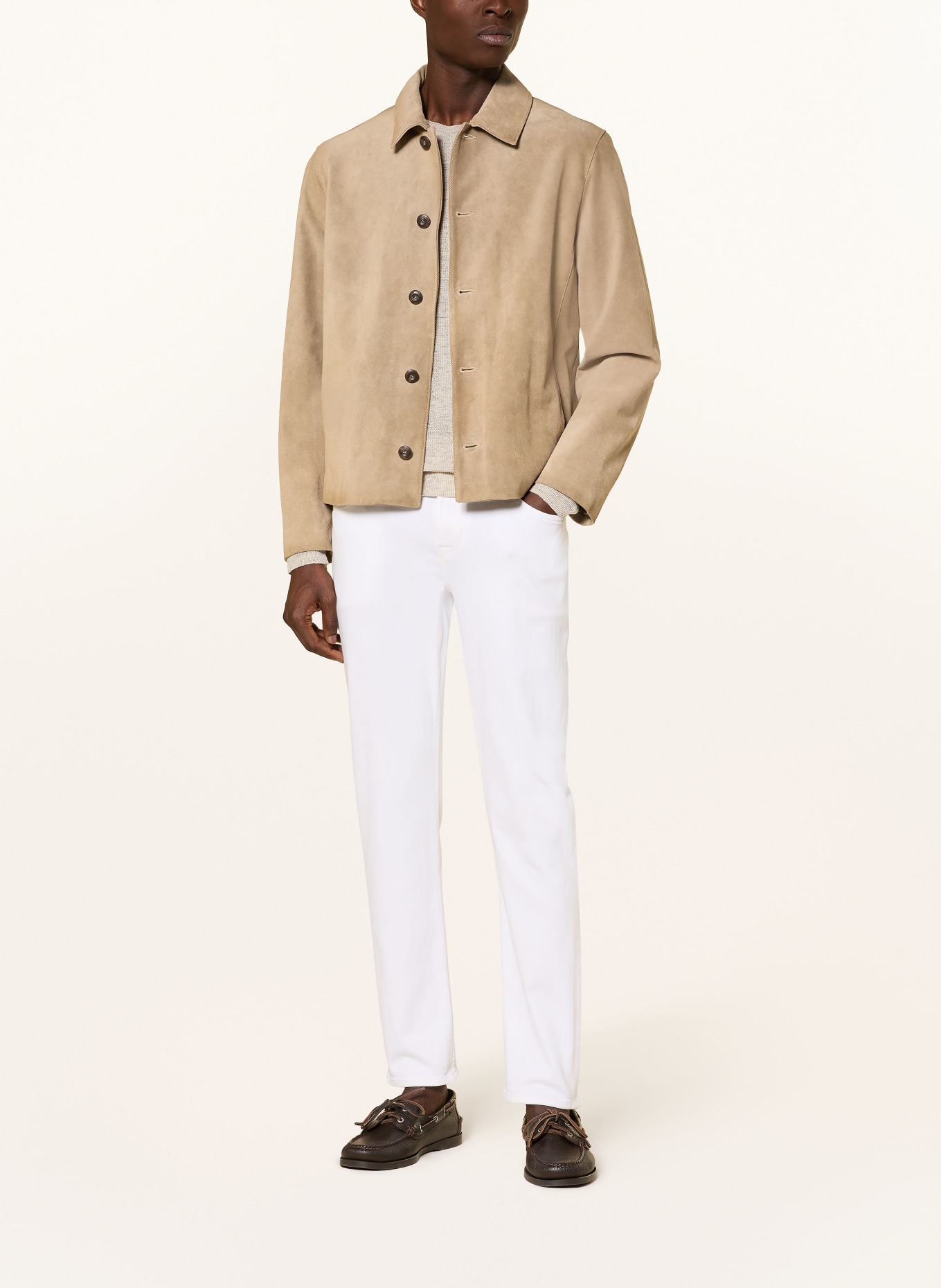 Fay leather jacket: BEIGE