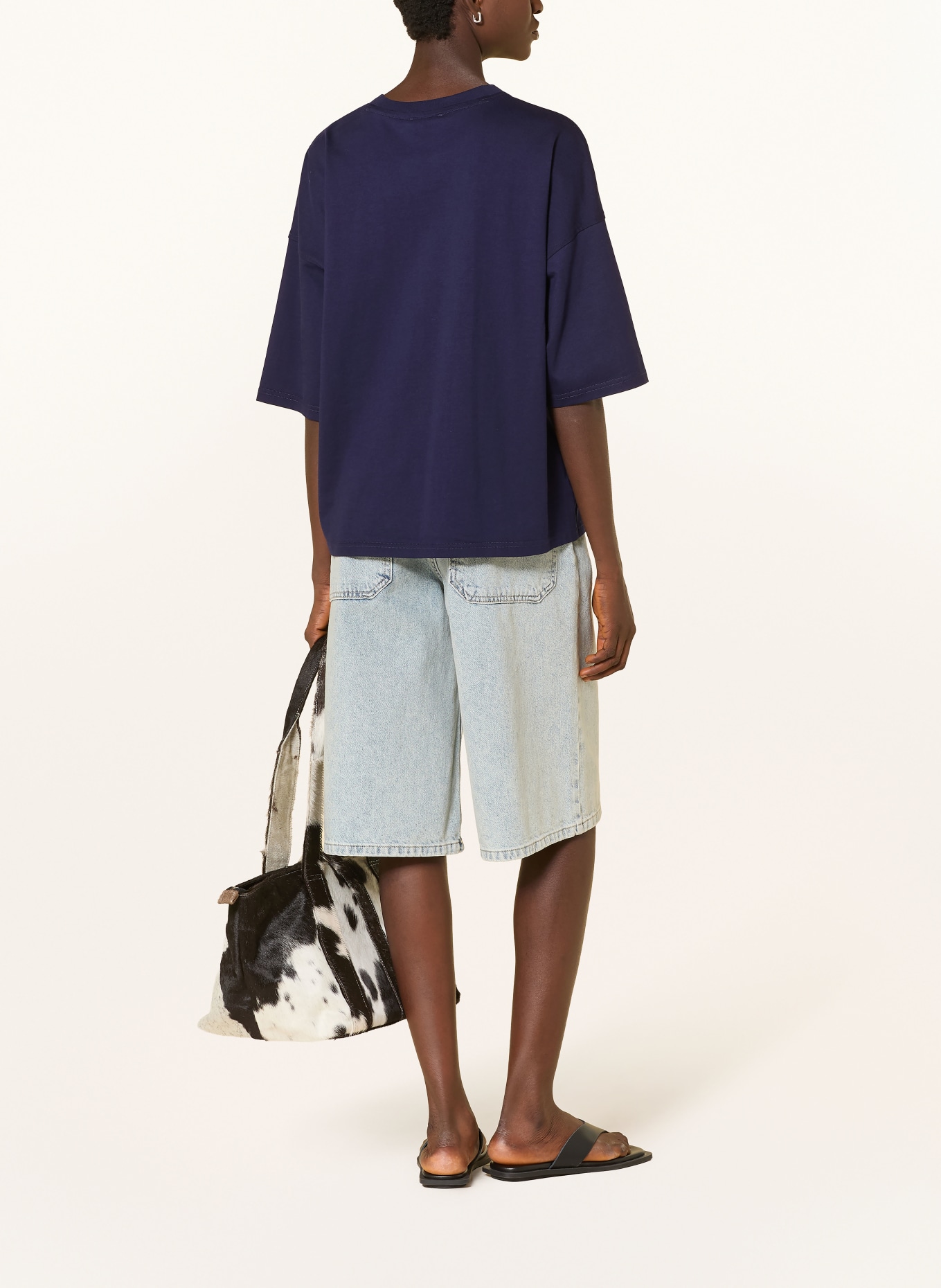 Calvin Klein Jeans Oversized tričko: TMAVĚ MODRÁ