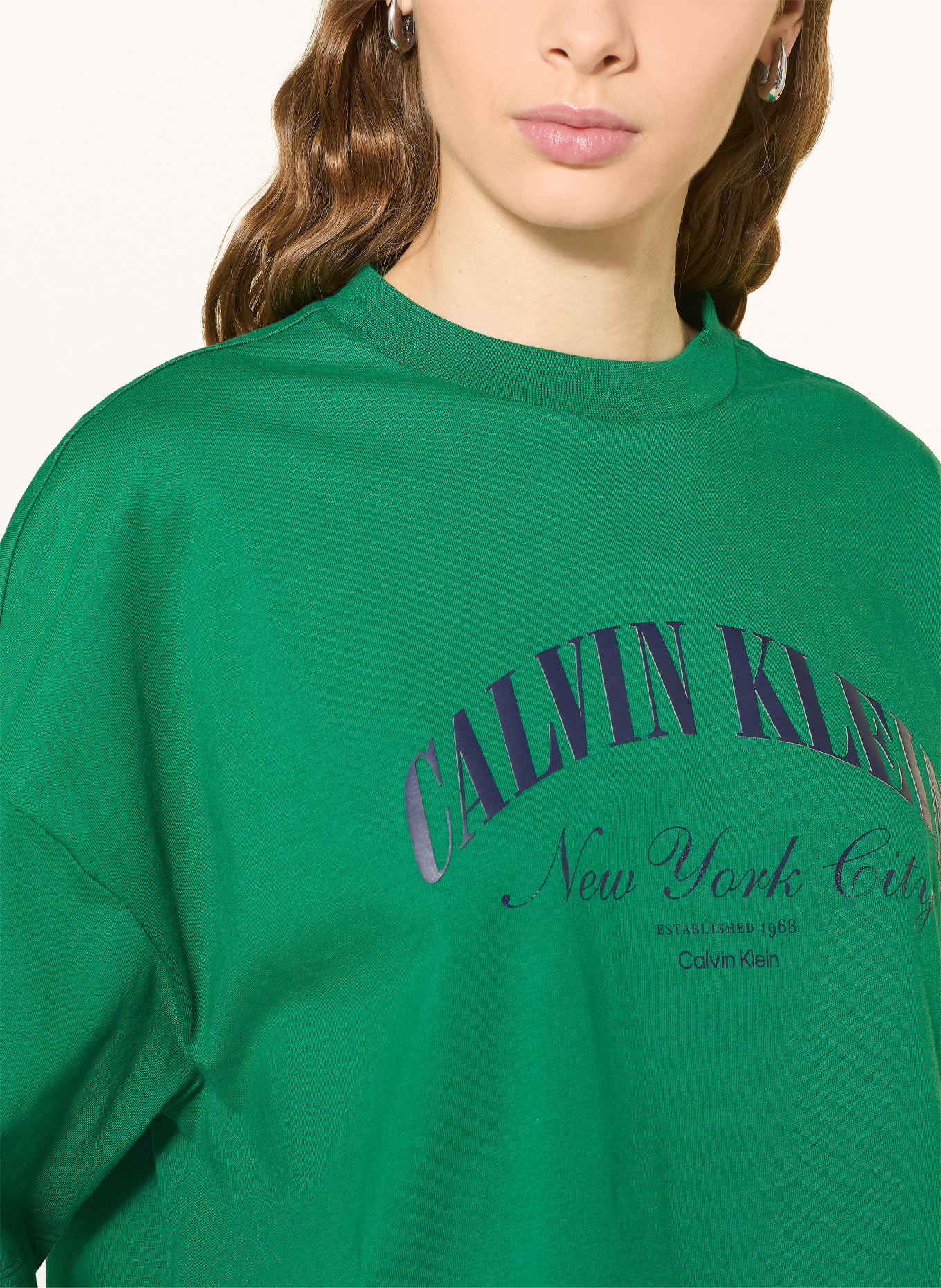 Calvin Klein Jeans tričko: ZELENÁ / TMAVĚ MODRÁ