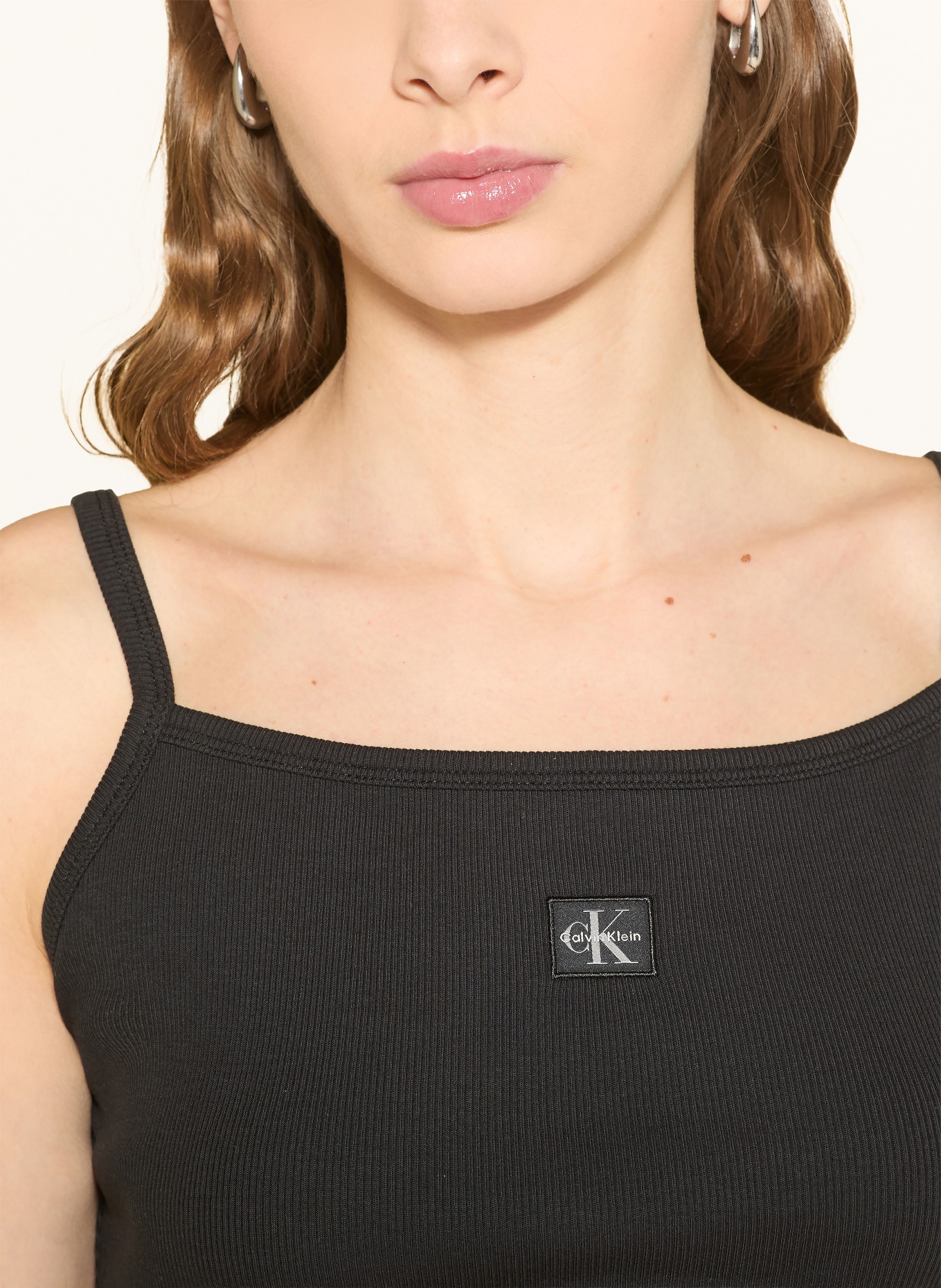 Calvin Klein Jeans Cropped top: ZWART